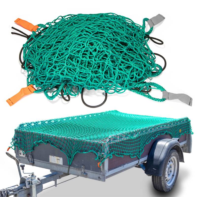 CargoVA® Intelligentes Anhängernetz 2,5x3,5M - Hängernetz mit Gummiseil, Eckenmarkierung - zur perfekten Ladungssicherung von CARGO VA Intelligent Vehicle Accessories