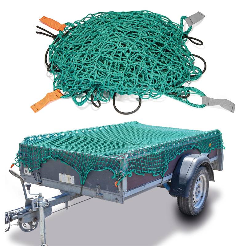 CargoVA® Intelligentes Anhängernetz 2x3,5M - Hängernetz mit Gummiseil und Eckenmarkierung - zur perfekten Ladungssicherung von CARGO VA Intelligent Vehicle Accessories