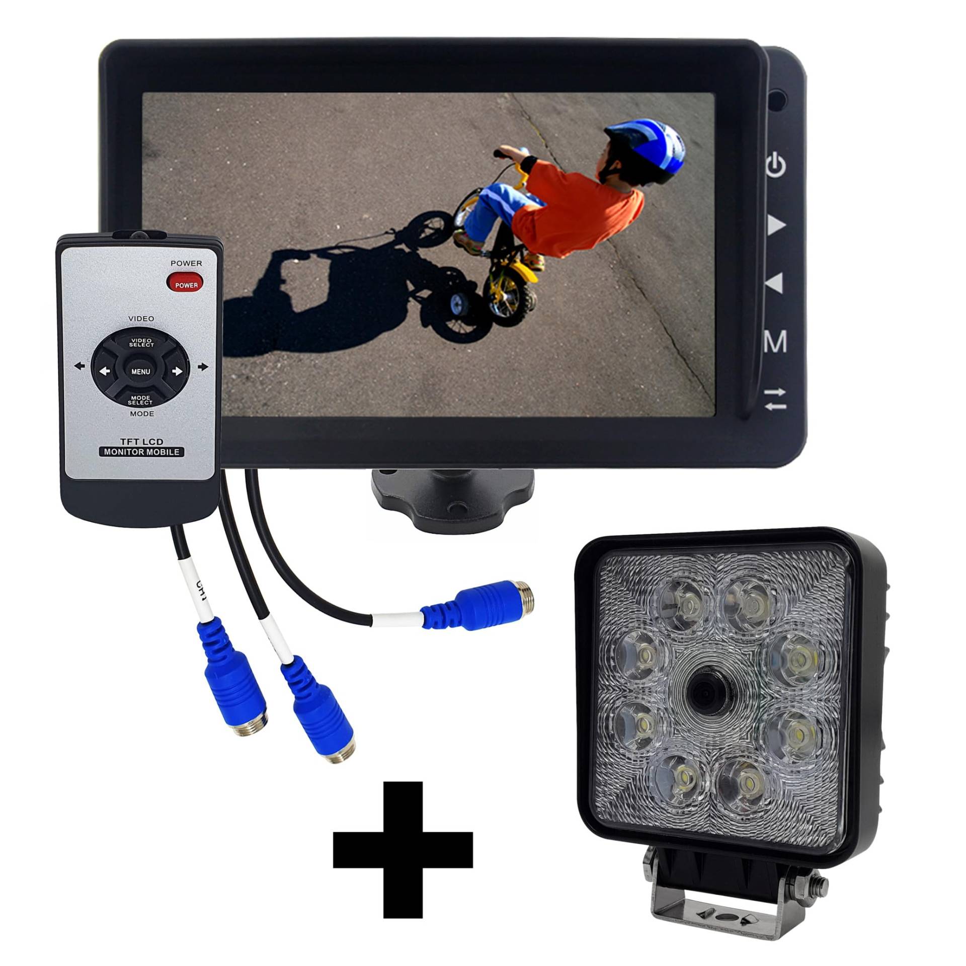 7" AHD-Monitor RAV-MO-7HD mit 3 Kamera-Eingängen, Set mit Full-HD Arbeits-Rückfahrkamera mit 1080p inkl. Flutstrahler von CARGUARD Systems, 155° Blickwinkel, 9-40V/48V und Leitlinien 7" AHD-Monitor RAV-MO-7HD mit 3 Kamera-Eingängen, Set mit Full-HD Arbeits-Rückfahrkamera mit 1080p inkl. Flutstrahler von CARGUARD Systems, 155° Blickwinkel, 9-40V/48V und Leitlinien von CARGUARD SYSTEMS