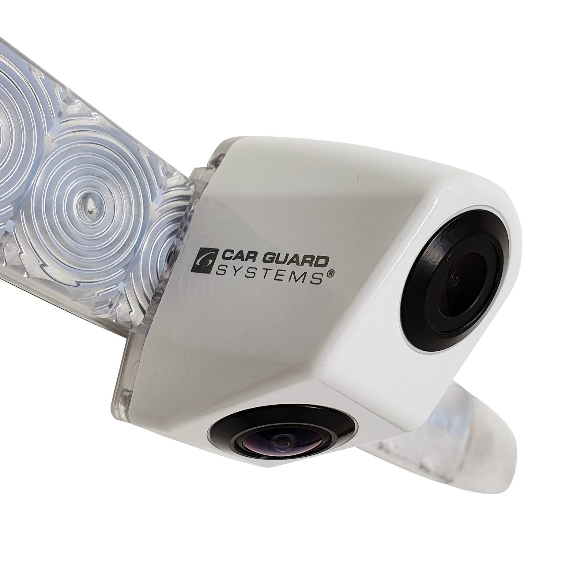 Doppel-Rückfahrkamera mit 3. Bremsleuchte RAV-DB2 in weiß von CARGUARD Systems mit 700TVL für Navis, Moniceiver und Monitore mit 2 Kameraeingängen für Fahrzeuge mit Dometic-Kameravorrüstung von CARGUARD SYSTEMS