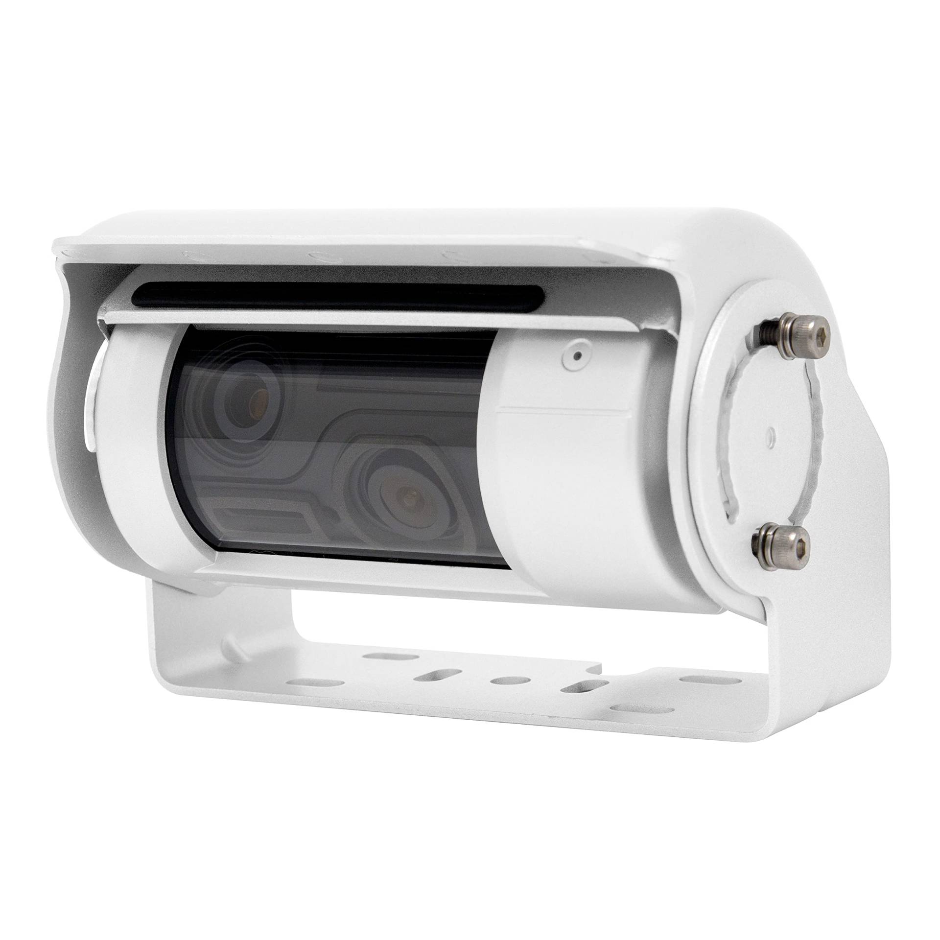 Shutter-Doppel-Rückfahrkamera RAV-MD2 in weiß von CARGUARD Systems mit 700TVL für Navis, Moniceiver und Monitore mit 2 Kameraeingängen, 150° und 60°, 9-32V, PAL von CARGUARD SYSTEMS