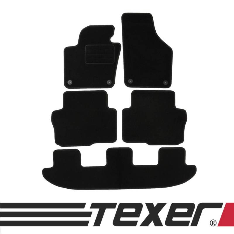 CARMAT TEXER Textil Fußmatten Passend für VW Sharan II 7-Sitzer Bj. 2010- Basic von Car Mat Co