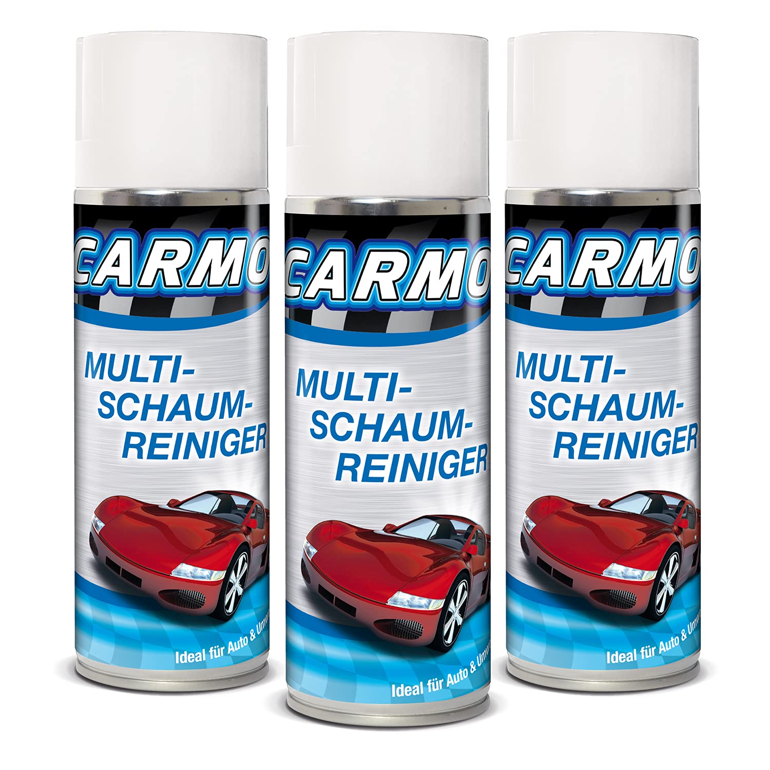 3x CARMO Multi-Schaum Reiniger | Universalreiniger | Aktiv Schaum Reiniger | Helmreiniger | Glasreiniger | 400 ml von CARMO