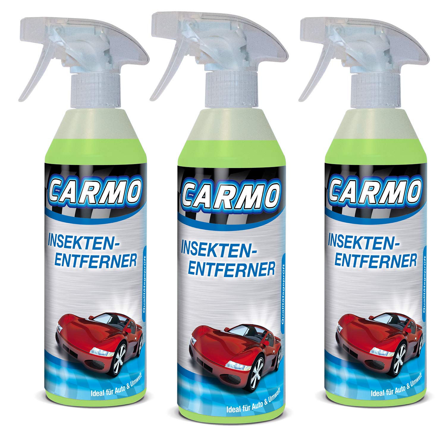 3xCARMO Insektenentferner | Lackverträglich | Zur Scheibenreinigung und Vorwäsche geeignet| Pre-Wasch | Spezialreiniger | 500ml von CARMO