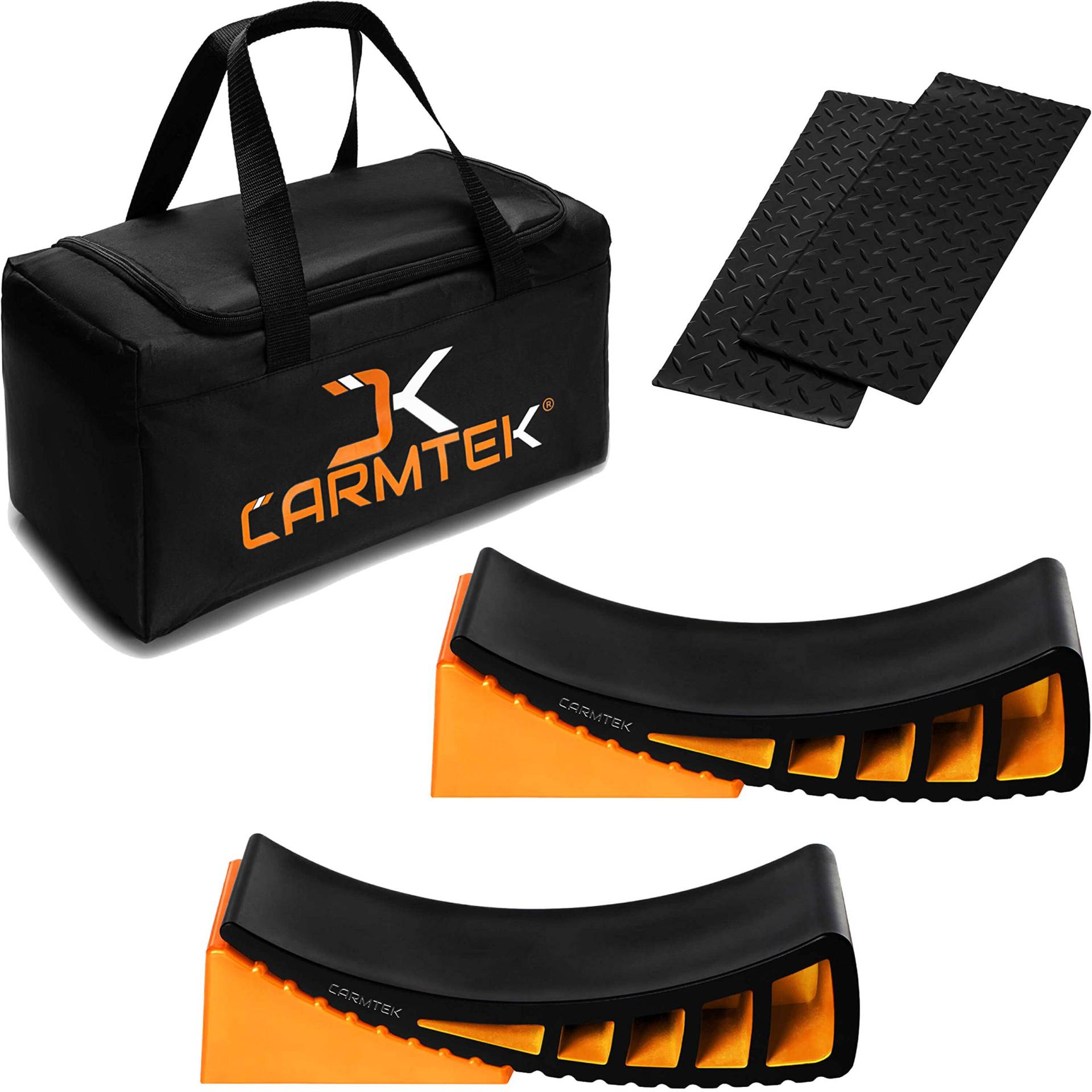 Carmtek Wohnmobil-Nivellierset, Gebogene Wohnmobil-Nivellierer mit Unterlegkeilen, Gummimatten und Tragetasche, schnelleres Nivellieren der Camper als Wohnmobil-Nivellierblöcke, Premium-Set Carmtek Wohnmobil-Nivellierset, Gebogene Wohnmobil-Nivellierer mit Unterlegkeilen, Gummimatten und Tragetasche, schnelleres Nivellieren der Camper als Wohnmobil-Nivellierblöcke, Premium-Set von CARMTEK