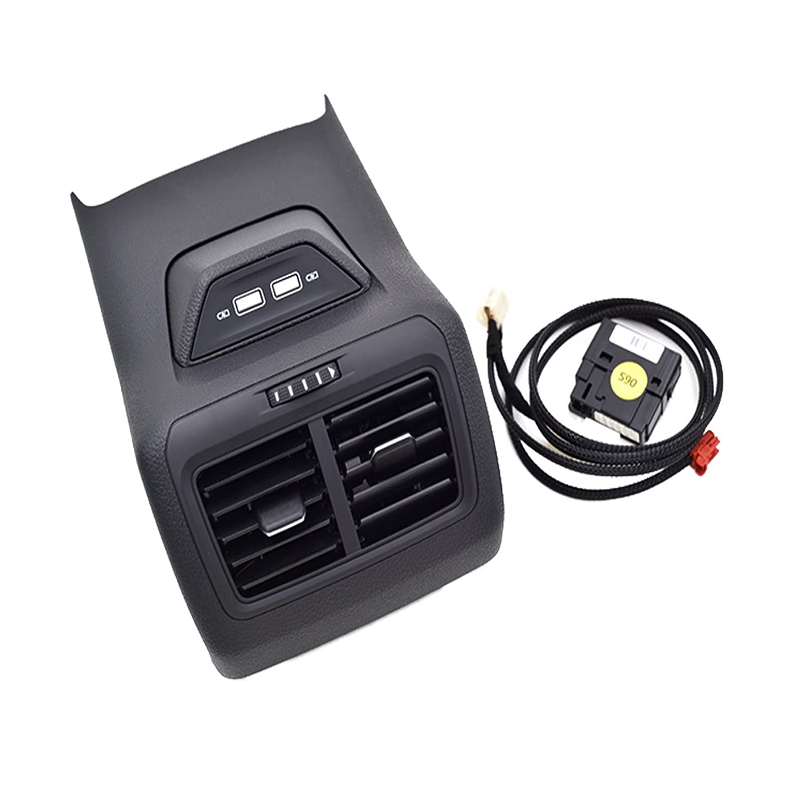 CARRERAS Hinten Armlehne Air Outlet Vent Rahmen Mit USB Lade for VW Golf 7 7,5 MK7 GTI 2014 2015 2016 2017 2019 2020 5GG 864 298 B Luftgitter-AC-Entlüftung (Color : Black Vent with USB) von CARRERAS