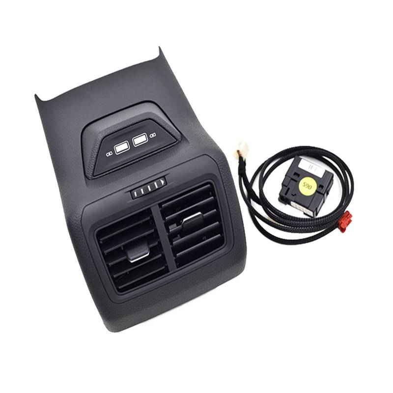 CARRERAS Hinten Armlehne Air Outlet Vent Rahmen Mit USB Lade for VW Golf 7 7,5 MK7 GTI 2014 2015 2016 2017 2019 2020 5GG 864 298 B Luftgitter-AC-Entlüftung (Color : Black Vent with USB) von CARRERAS