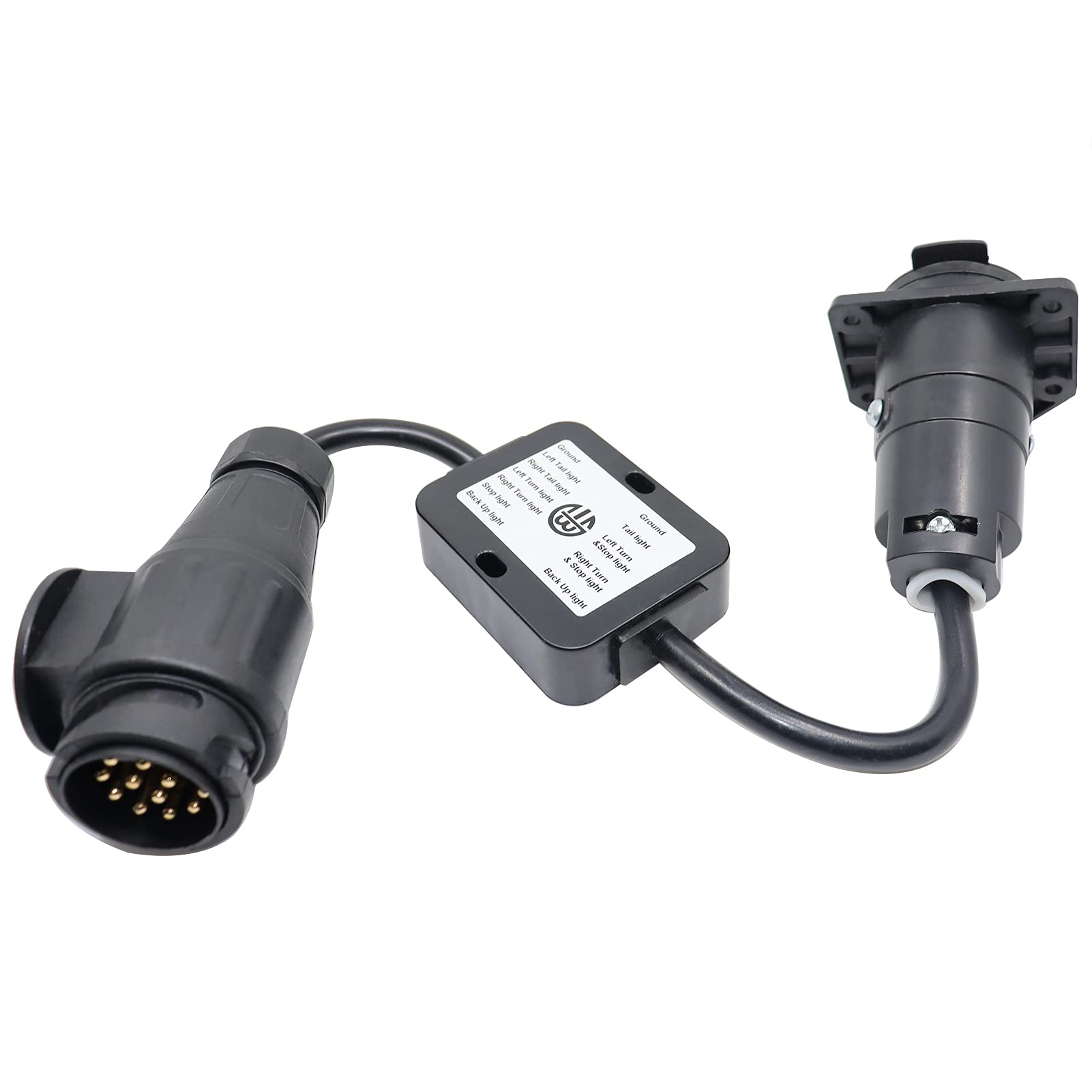 CARROFIX Trailer Light Converter European Round 13-Pin Plug to U.S 7-Way Blade Adapter Connector von CARROFIX