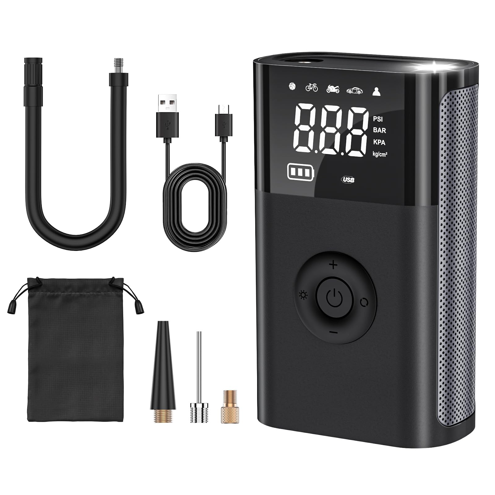 CARSUN Elektrische Luftpumpe,150PSI Fahrradpumpe Elektrisch,Tragbare Akku Luftpumpe,Akku Kompressor mit LED-Licht,Mini Akku fahrradpumpe für Auto,Moto,Fahrrad,Schwimmring usw. CARSUN Elektrische Luftpumpe,150PSI Fahrradpumpe Elektrisch,Tragbare Akku Luftpumpe,Akku Kompressor mit LED-Licht,Mini Akku fahrradpumpe für Auto,Moto,Fahrrad,Schwimmring usw. von CARSUN