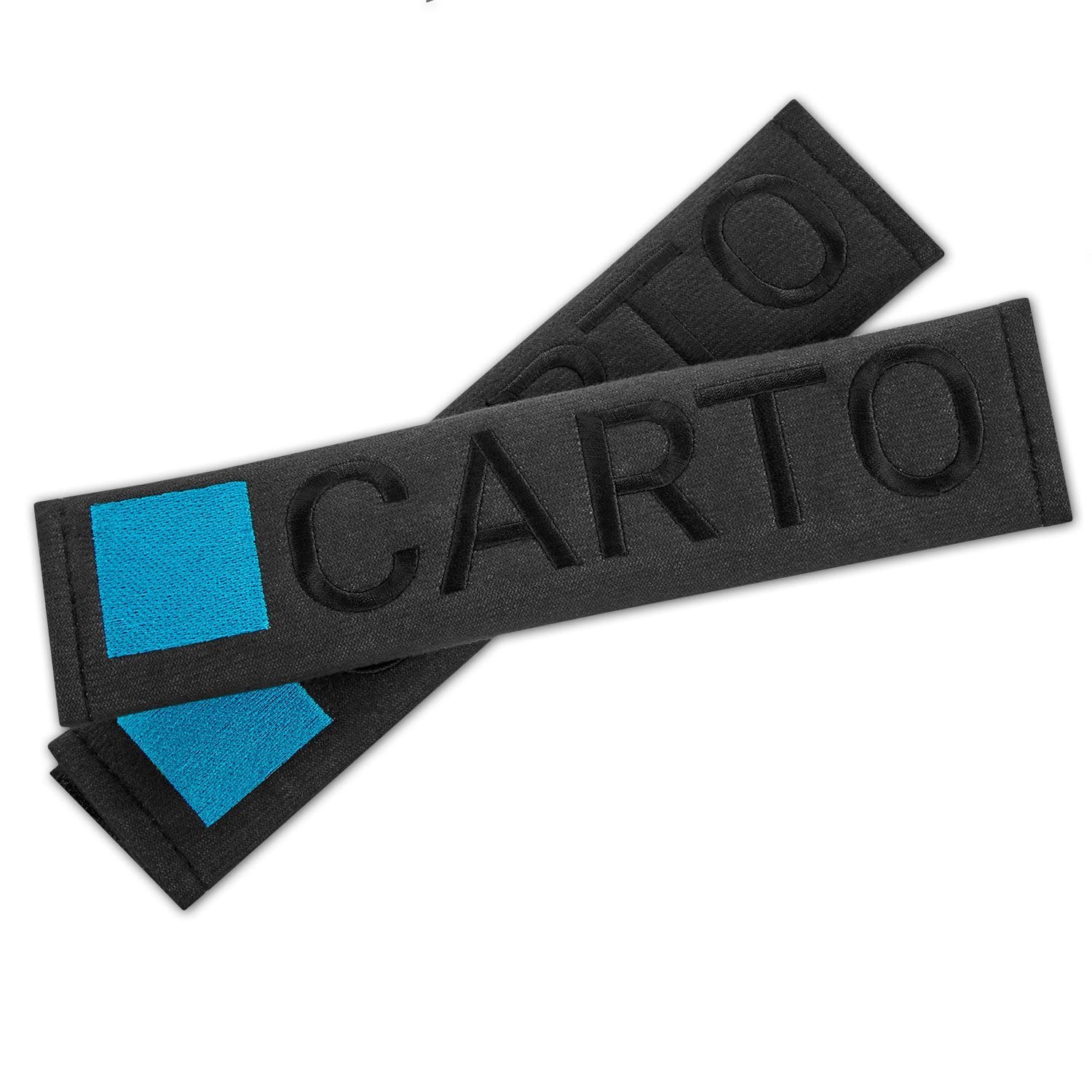 CARTO 2er-Pack Gurtpolster, schwarz | 2X Polsterung für Sitzgurt im Auto | Bügel-Gurtschutz | Schulterpolster | Sicherheitsgurt-Polster von CARTO