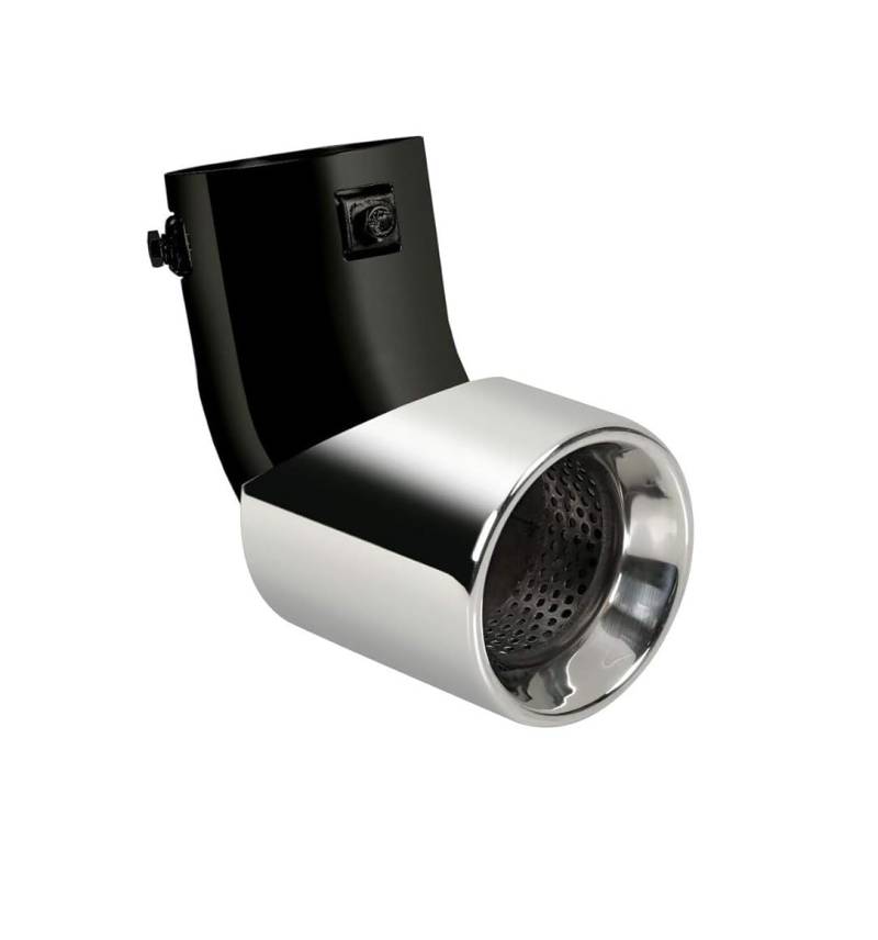 Auspuffblende verstellbar 90mm rund für gekrümmte gebogene geknickte Auspuffrohre 40-65mm verstellbar von CARTUNER.DE TUNINGEXPERTS
