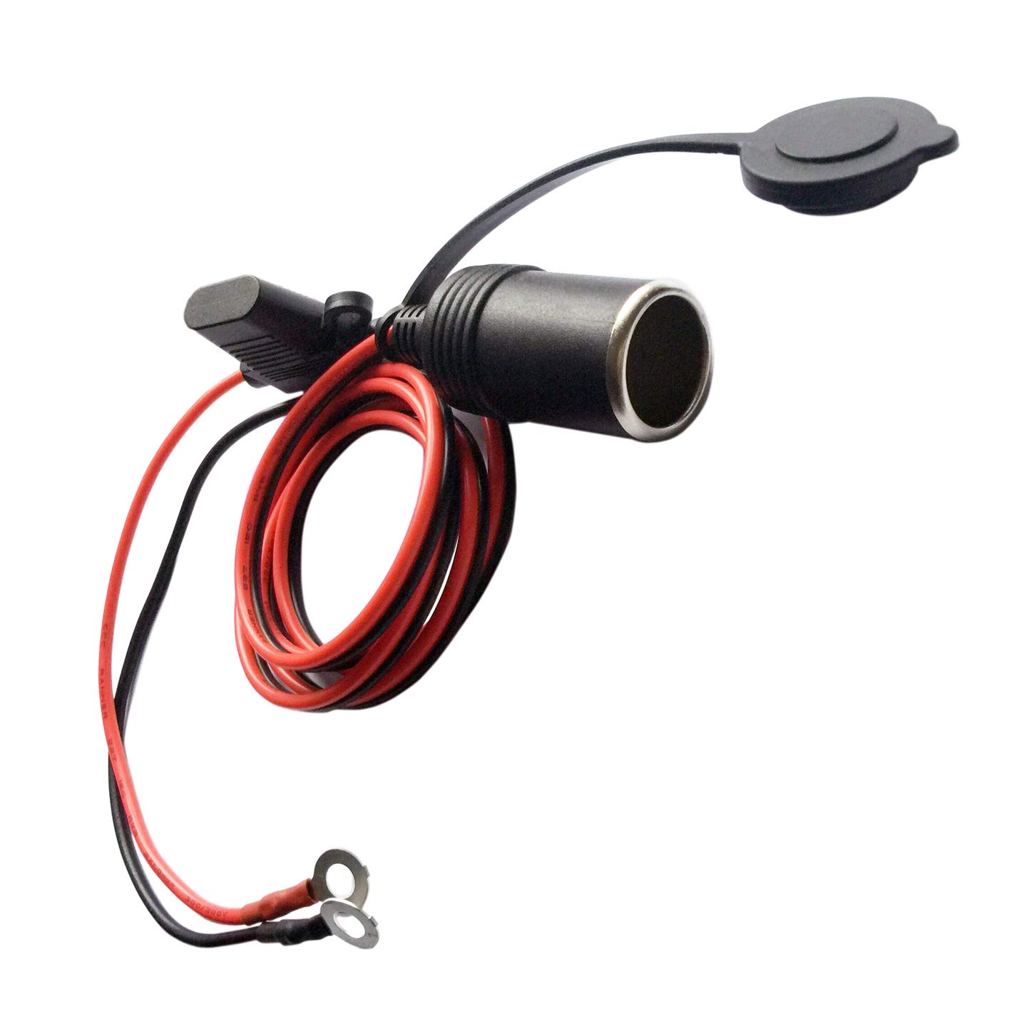 Carviya Zigarettenanzünder-Steckdose mit Öse, Netzteil, 12 V, 17 AWG, 1,2 m, 15 A, Sicherung, Gleichstrom, 12, 24 V, für Autoreifenfüller, Luftpumpe Carviya Zigarettenanzünder-Steckdose mit Öse, Netzteil, 12 V, 17 AWG, 1,2 m, 15 A, Sicherung, Gleichstrom, 12, 24 V, für Autoreifenfüller, Luftpumpe von CARVIYA