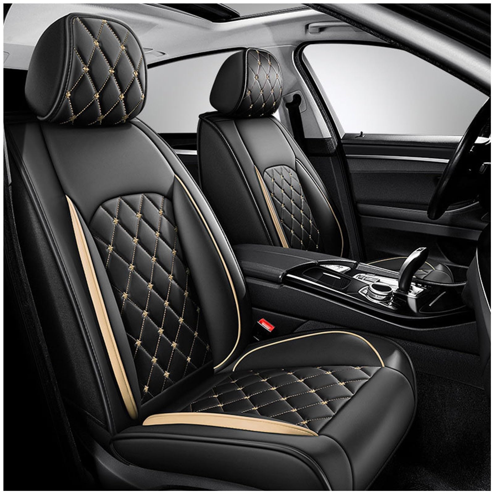 CARXB Autositzbezüge für 𝖠udi Q3 Q4 E-Tron, Sitzbezug-Sets für vorne und hinten, wasserdichter Autositzschutz, Autositzschutzbezug aus PU-Leder 5-Sitzer Sitzkissen(Color:02,Size:) von CARXB