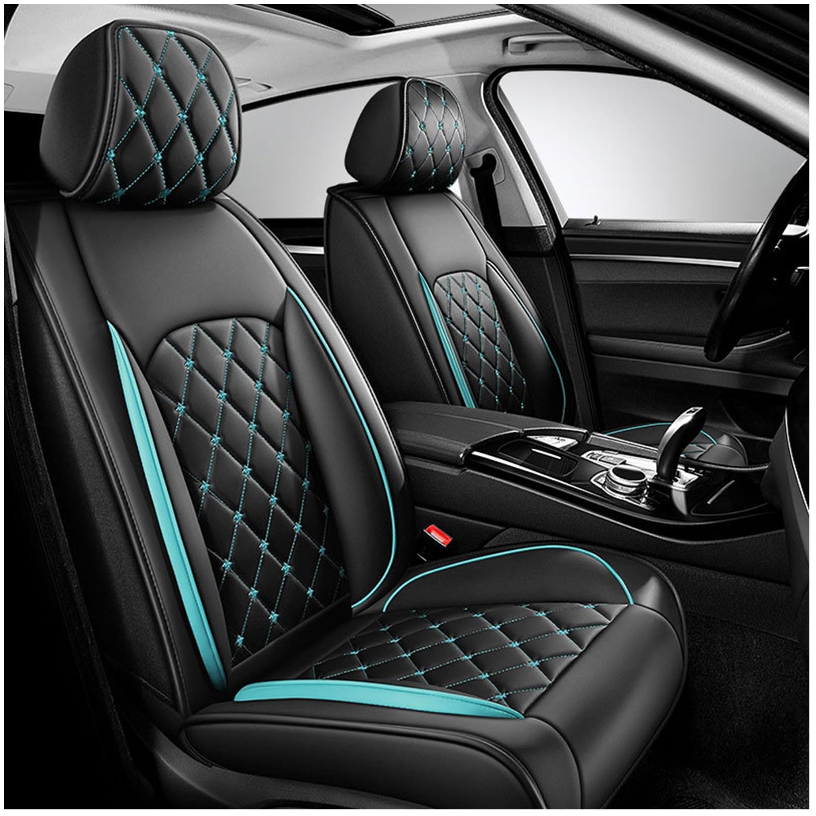 CARXB Autositzbezüge für 𝖠udi Q5e Q7 Q8, Sitzbezug-Sets für vorne und hinten, wasserdichter Autositzschutz, Autositzschutzbezug aus PU-Leder 5-Sitzer Sitzkissen(Color:03,Size:) von CARXB