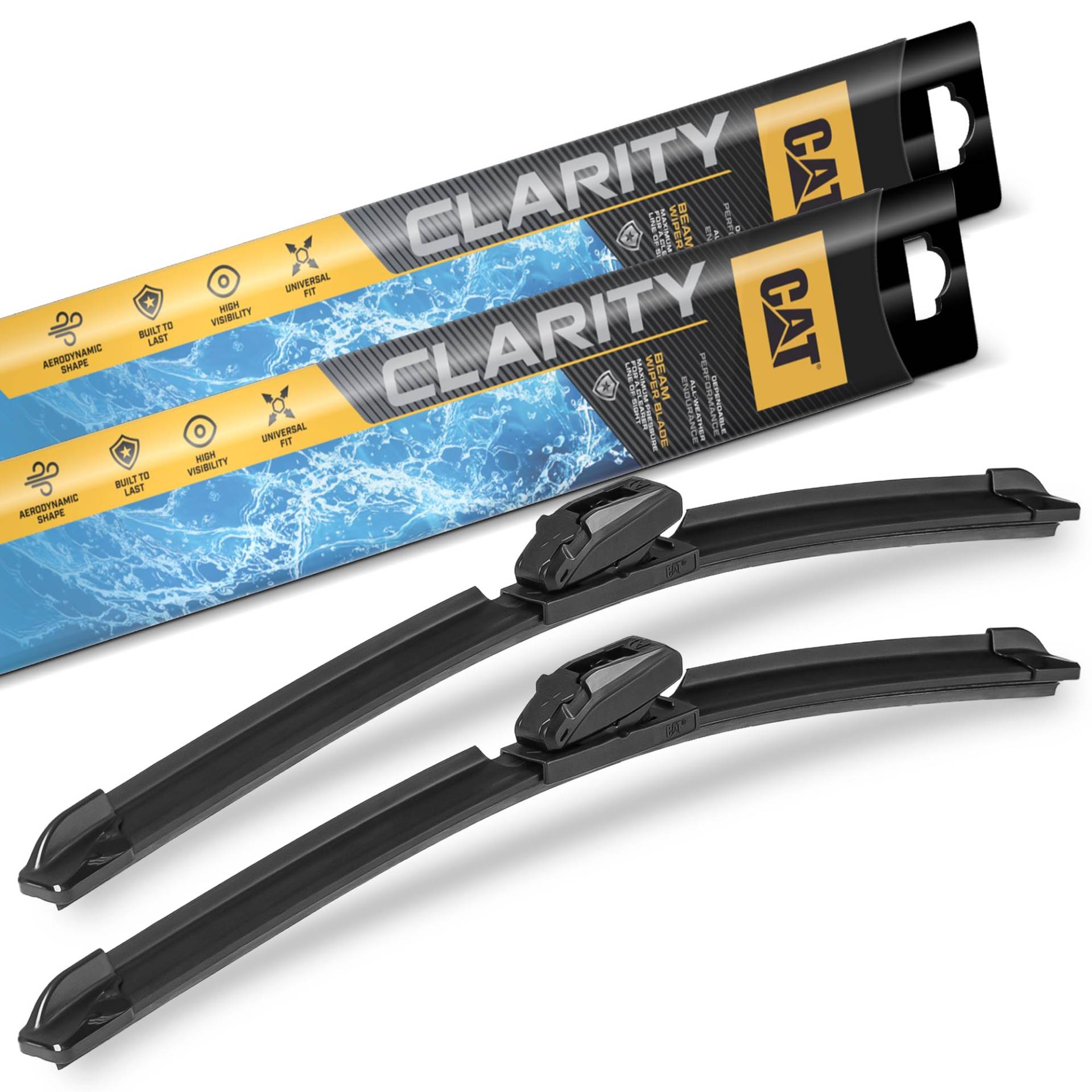CAT C2.0 Wischerblätter (2er-Pack), Front- oder Heckwischerblätter für Autos, SUVs, LKWs, direkter OEM-Ersatz, strapazierfähig, streifenfrei, für alle Jahreszeiten, leise, kristallklar, einfache von CAT