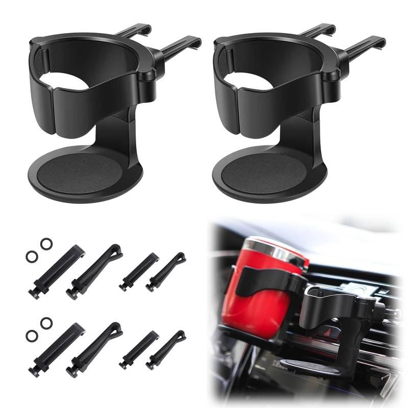 CATELL 2 Stück Auto Getränkehalter, Getränkehalter Auto Universell Auto Becherhalter mit Auto Belüftungs Clips Becherhalter Auto Flaschenhalter für Auto für Getränke Kaffeebecher Aschenbecher von CATELL