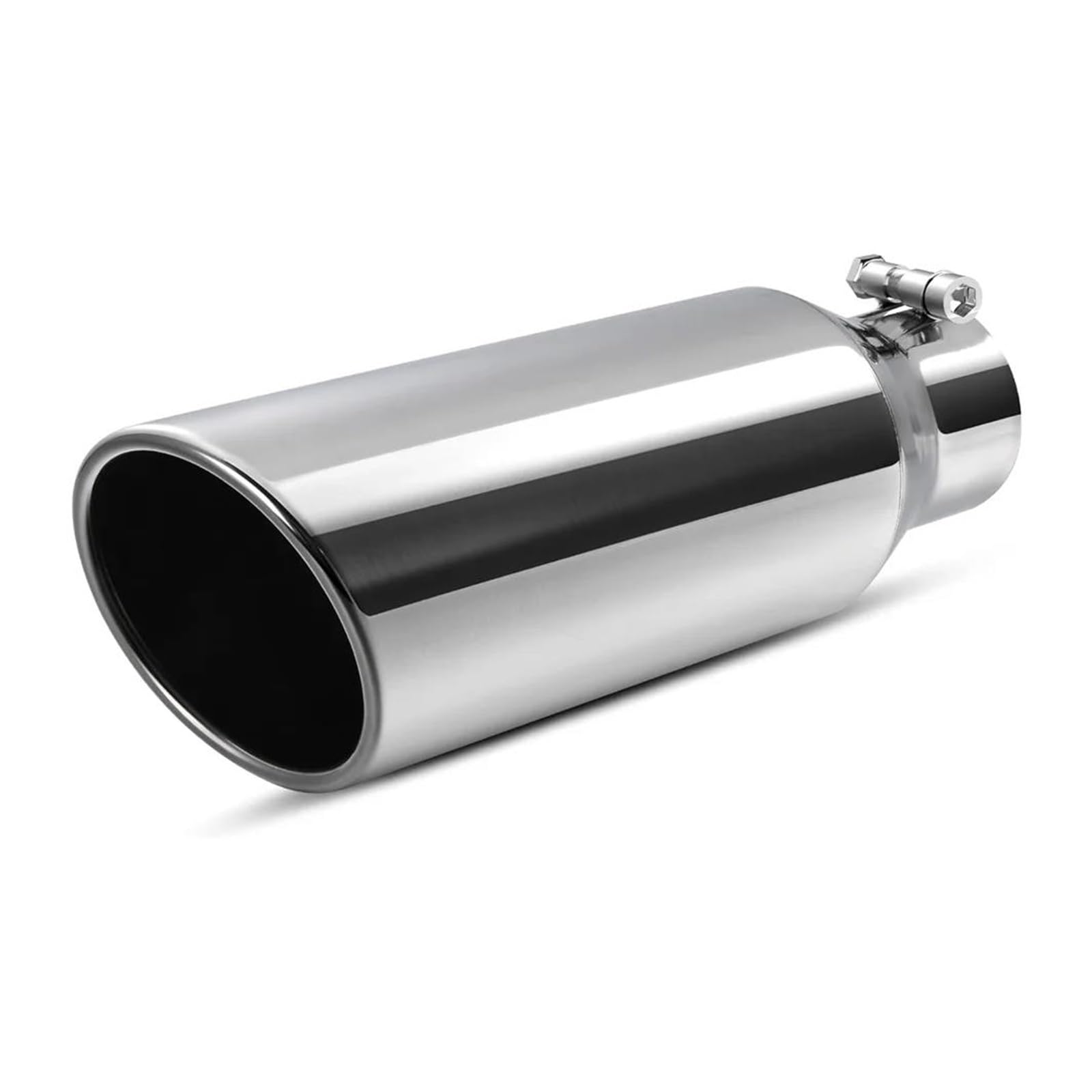 Abgasrohrleitungen 2,5-Einlass-Auspuffspitzen 2,5 Bis 4 Zoll Auspuffspitze 12 Zoll Lang Edelstahl Universal-Auspuffspitze Für 2,5-Zoll-Außenendrohr Autoschalldämpfer(Silber) von CAVINBDZ