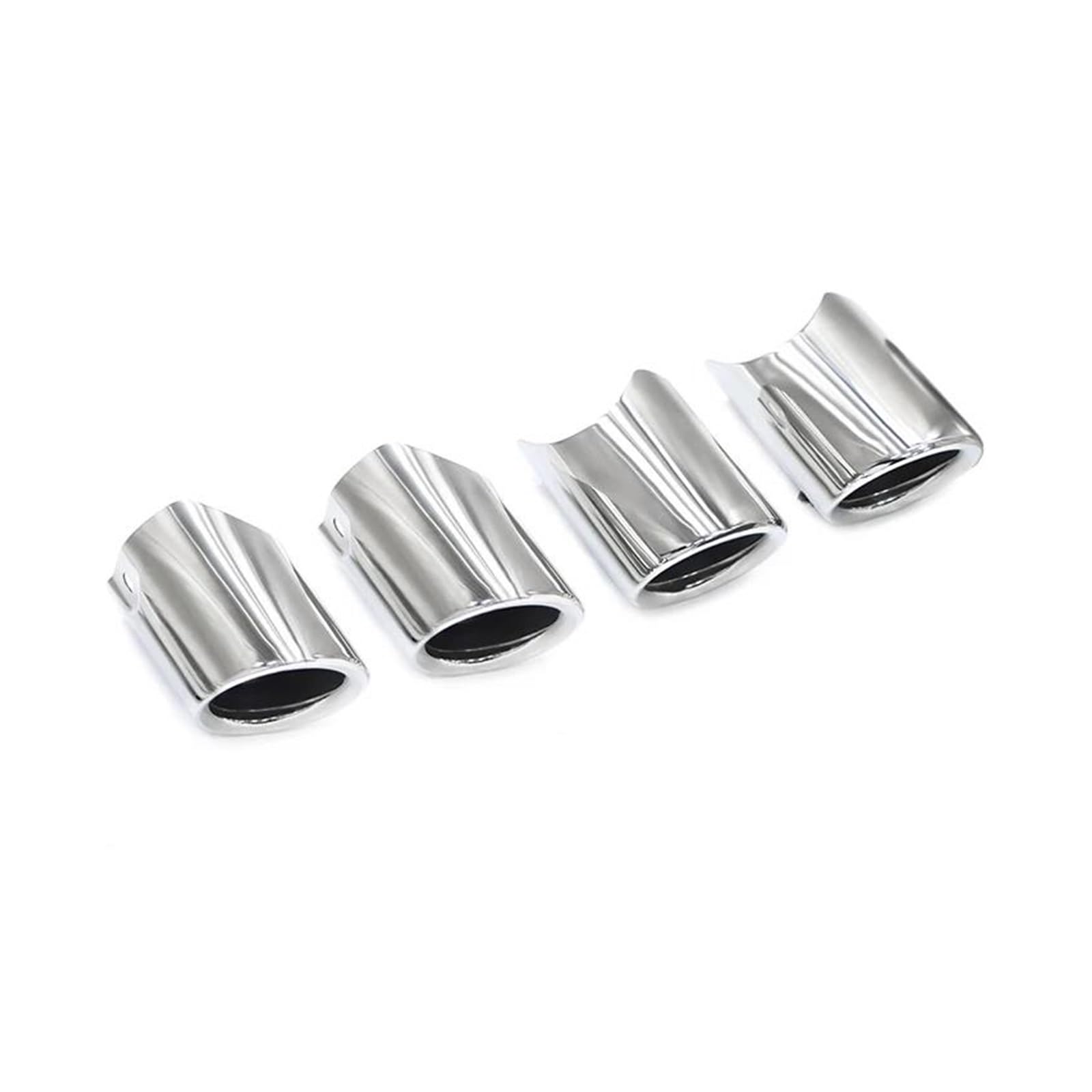 Abgasrohrleitungen 4 Stück/Los Auspuffblende Für P&orsche Für Panamera 3.0t 2014 2015 2016 Edelstahl-Schalldämpferblende Auspuffdüse Autoschalldämpfer(Silber) von CAVINBDZ