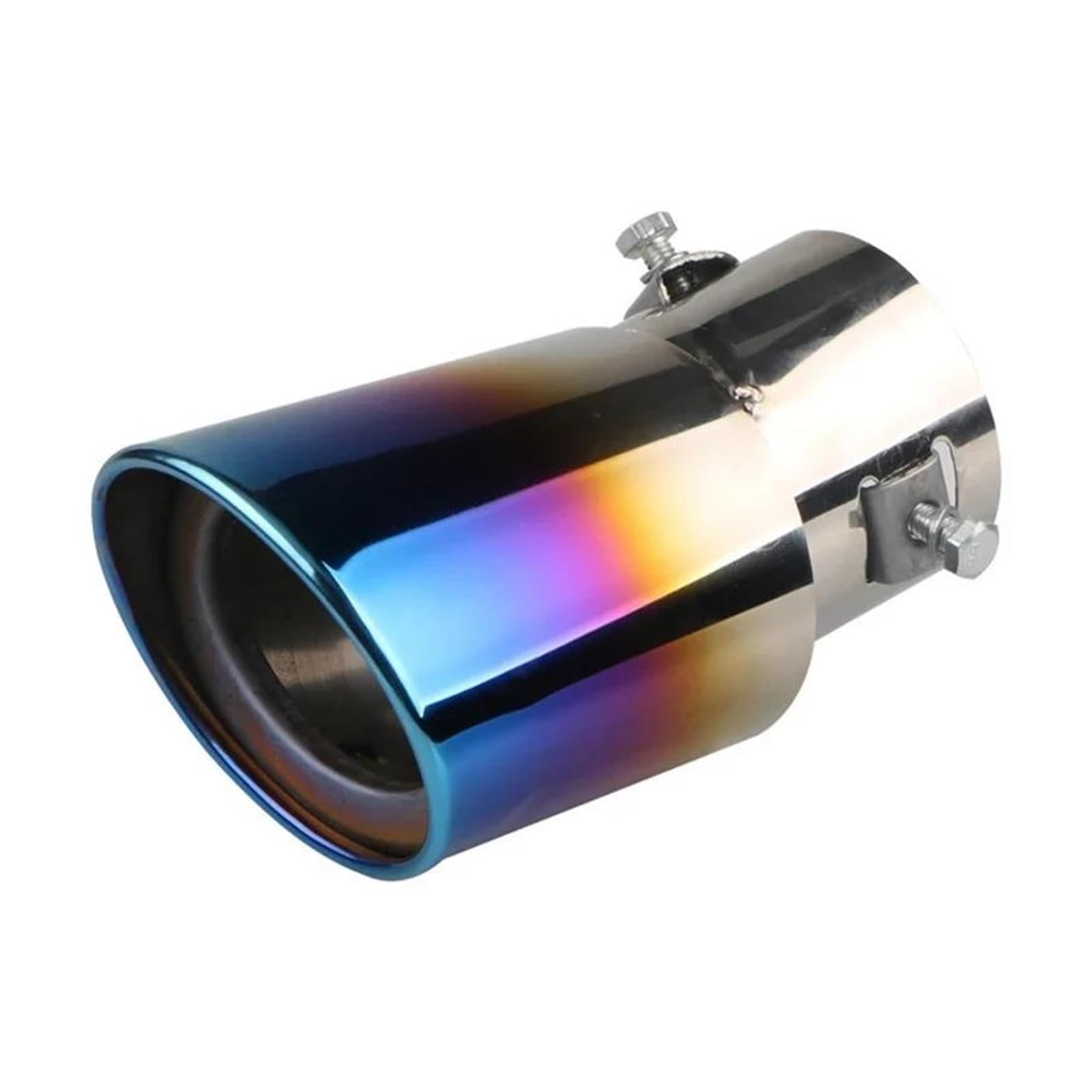 Abgasrohrleitungen 63mm Autoauspuff-Endrohr Mit Einzelauslass, Universeller Edelstahl-Rundrohr-Auspuffschalldämpfer Autoschalldämpfer(A Curved) von CAVINBDZ