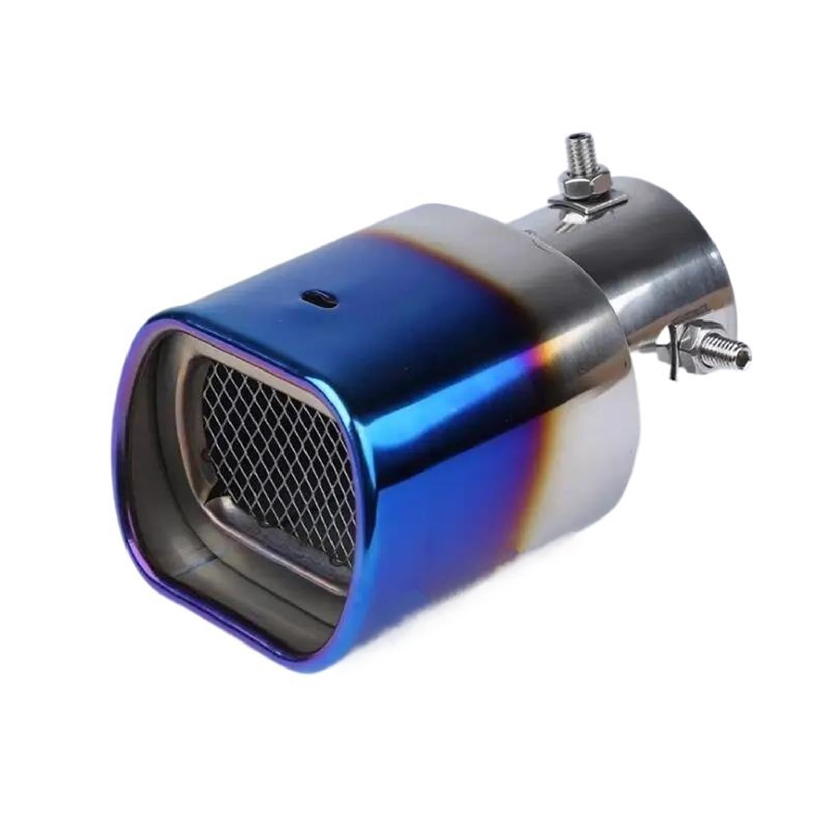 Abgasrohrleitungen 63mm Erselle Quadratische Auspuffblende Aus Edelstahl Für Den Hinteren Auspuff Autoschalldämpfer(Blue Bend) von CAVINBDZ