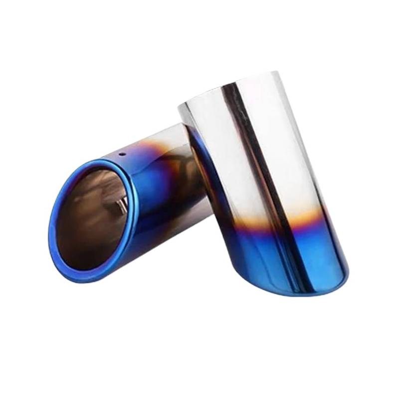 Abgasrohrleitungen 76mm Edelstahl-Auto-Endrohr-Auspuffschalldämpfer-Rohrspitze Für A4 B8 Für Avant A5 Sportback 8T Q5 8R Q3 8U Autoschalldämpfer(Blue) von CAVINBDZ