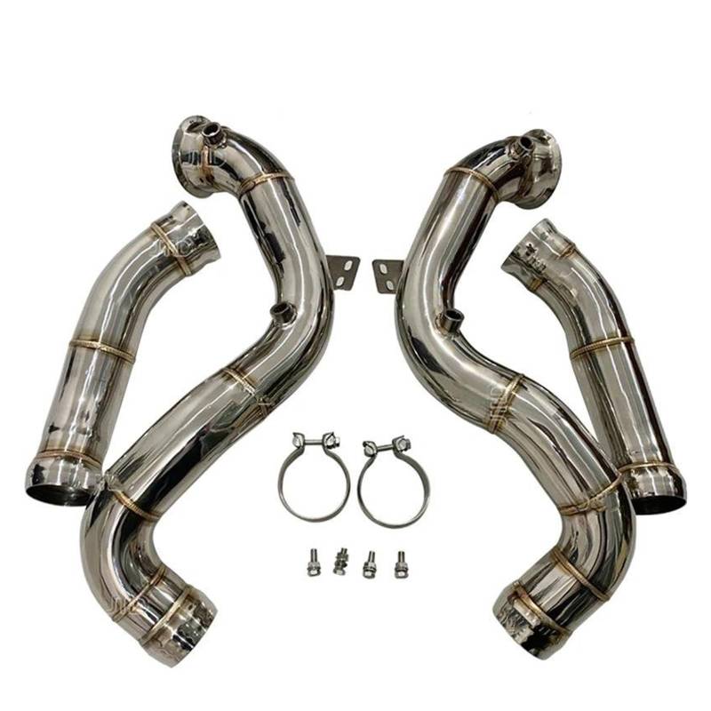 Abgasrohrleitungen Auspuff-Fallrohr Für Mercedes Für Benz W205 C63 C63S AMG Auspuff-Fallrohre Ohne Katalysator Autoschalldämpfer(Polished Surface) von CAVINBDZ