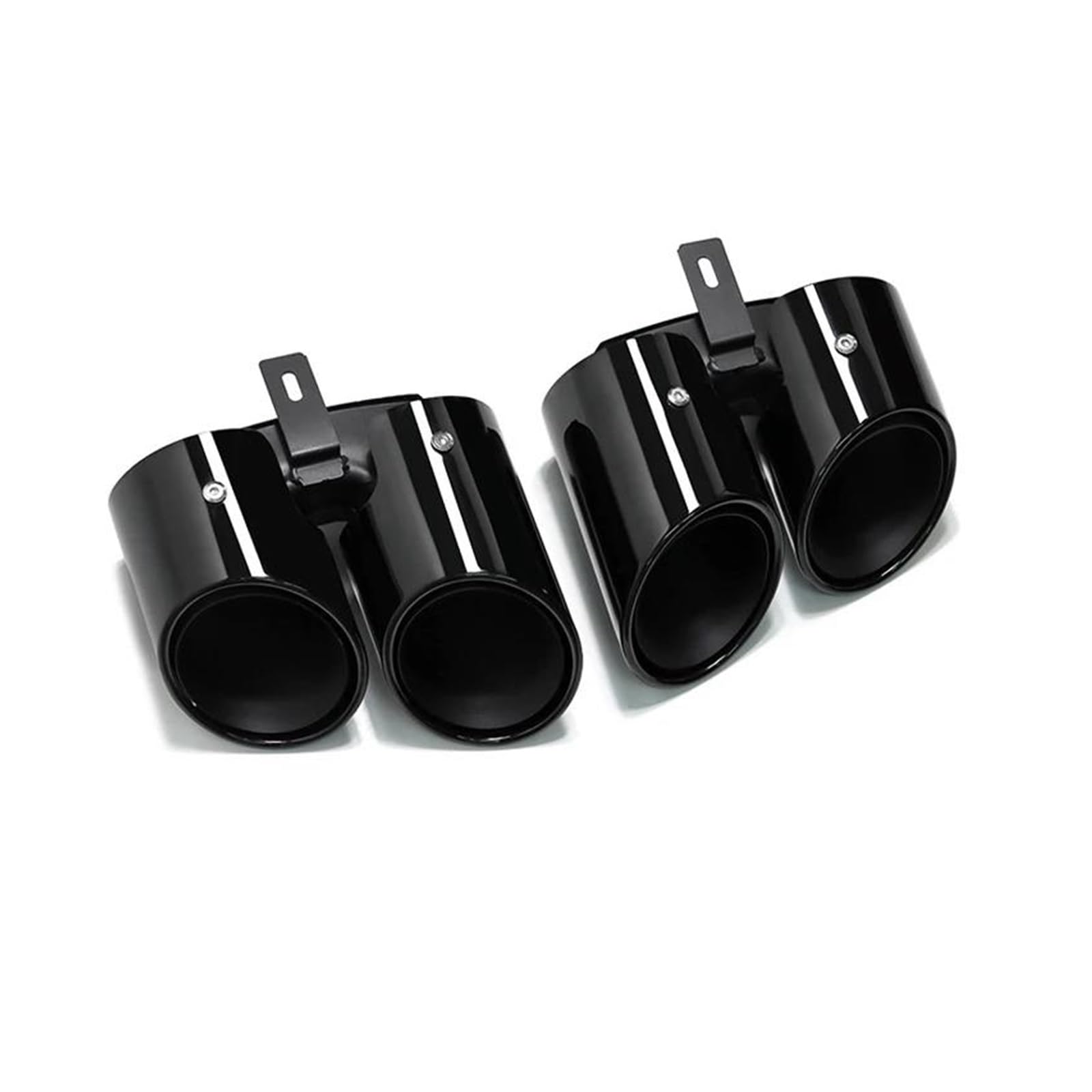 Abgasrohrleitungen Auspuffendrohr-Umbausatz Mit Doppelauslass Und Vier Auspuffrohren Aus Edelstahl Für P&orsche Für Panamera 971 2018–2024 Autoschalldämpfer(Black A) von CAVINBDZ