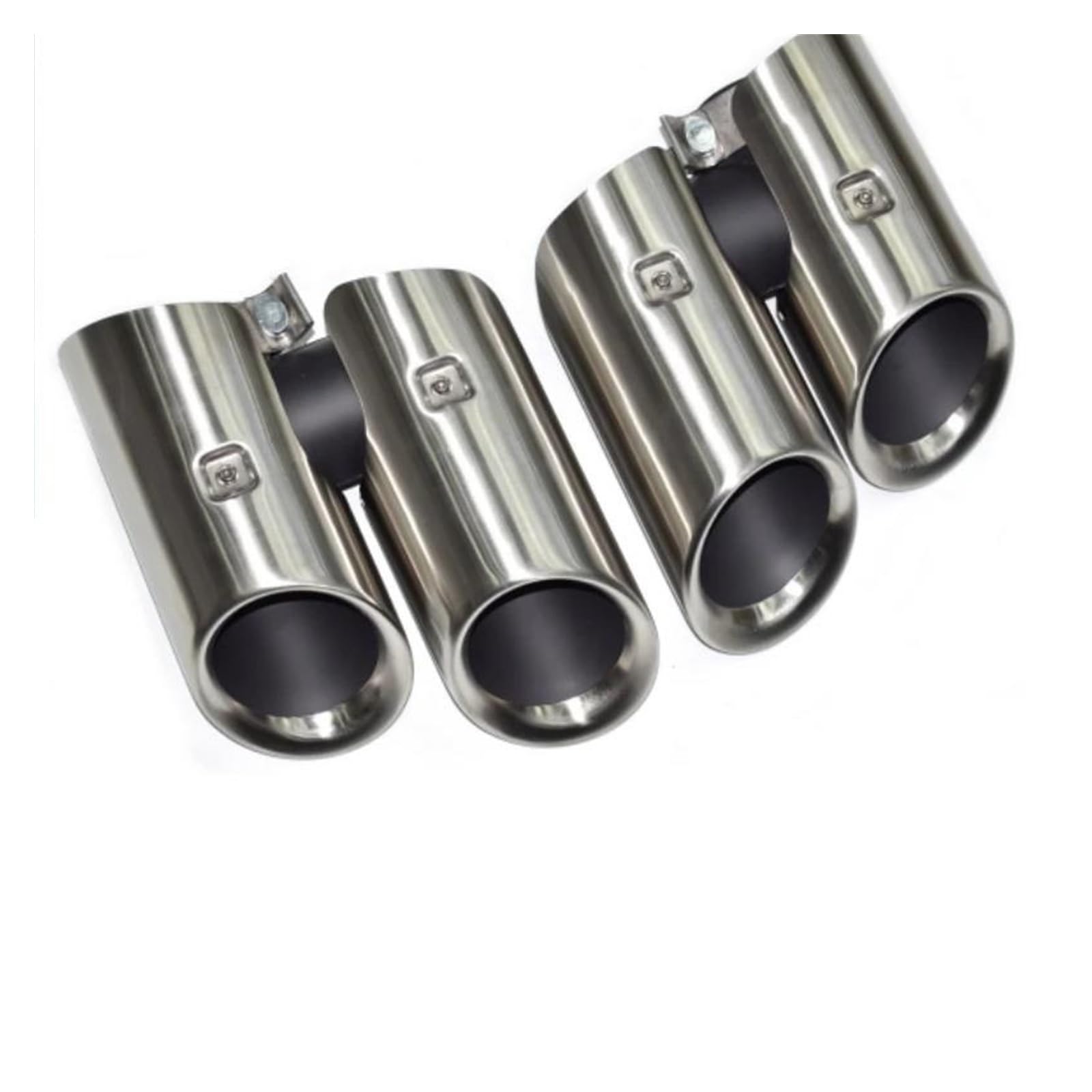 Abgasrohrleitungen Auspuffrohr Edelstahl Schalldämpfer Spitze Düse Auspuffkopf Für P&orsche Für Macan 2014-2017 2018-2024 Autoschalldämpfer(Round 14-17 Silver) von CAVINBDZ