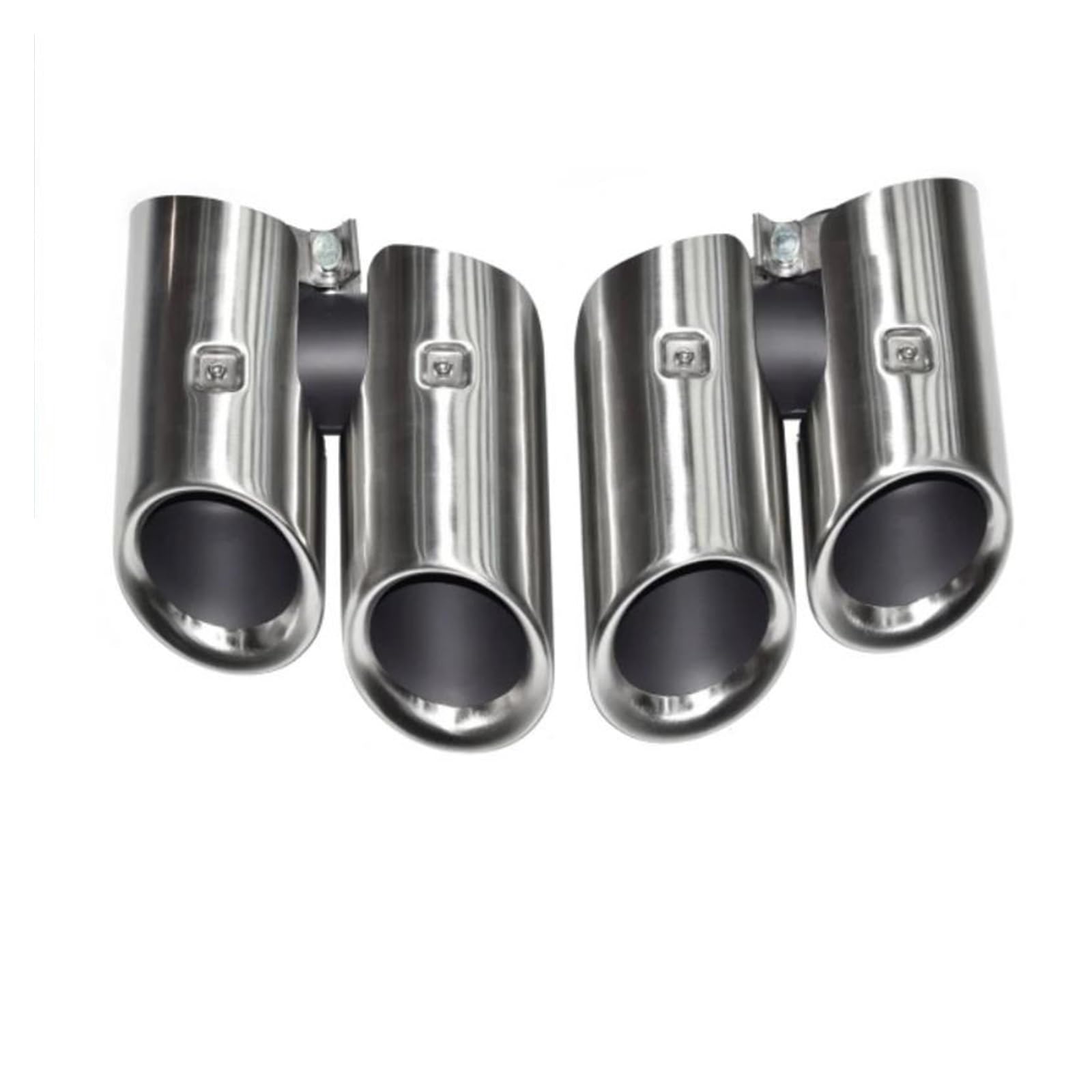 Abgasrohrleitungen Auspuffrohr Edelstahl Schalldämpfer Spitze Düse Auspuffkopf Für P&orsche Für Macan 2014-2017 2018-2024 Autoschalldämpfer(Round 18-24 Silver) von CAVINBDZ