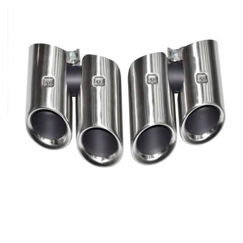 Abgasrohrleitungen Auspuffrohr Edelstahl Schalldämpfer Spitze Düse Auspuffkopf Für P&orsche Für Macan 2014-2017 2018-2024 Autoschalldämpfer(Round 18-24 Silver) von CAVINBDZ