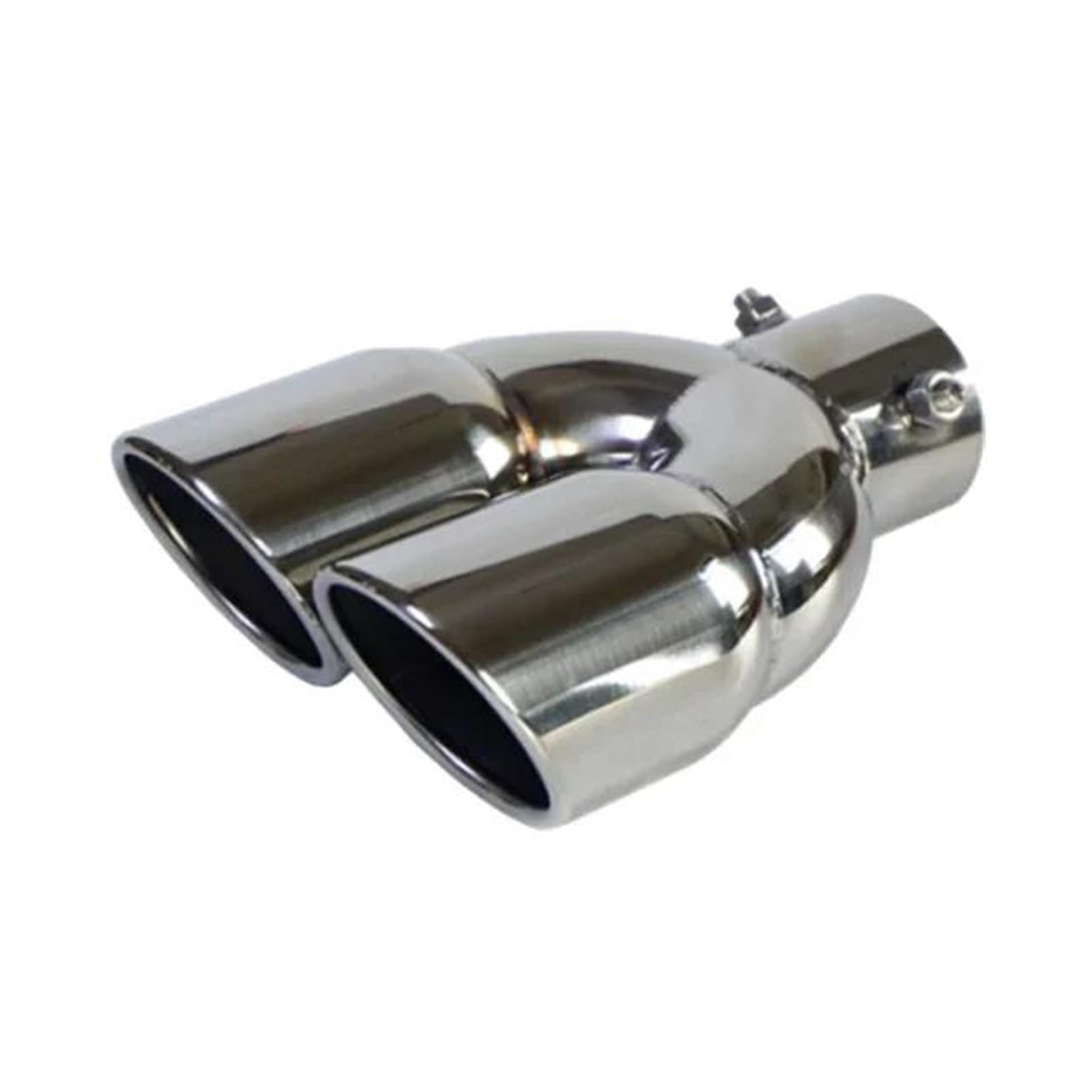 Abgasrohrleitungen Autoauspuffspitze Doppelauslass Schalldämpferspitze Endrohr Universal Edelstahl Auspuffsystem Einlass 60mm 75mm Autoschalldämpfer(63MM Silver) von CAVINBDZ