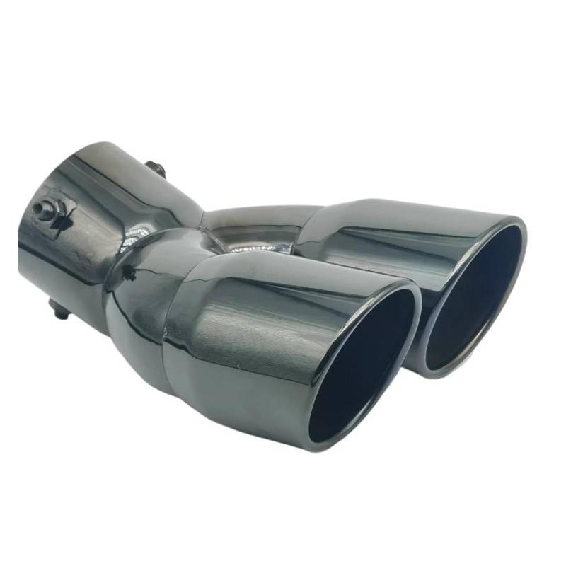 Abgasrohrleitungen Autoauspuffspitze Doppelauslass Schalldämpferspitze Endrohr Universal Edelstahl Auspuffsystem Einlass 60mm 75mm Autoschalldämpfer(76MM Curved) von CAVINBDZ