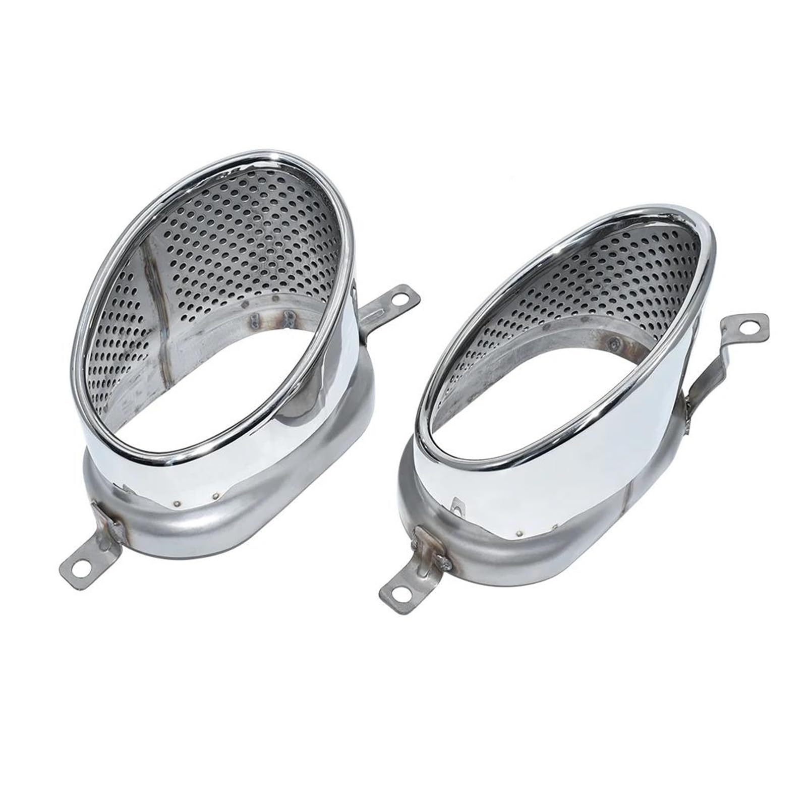Abgasrohrleitungen Edelstahl-Autoauspuffschalldämpfer Ovale Auspuffspitze Auspuffanlage Für A3 A4 A5 A6 A7 RS3 RS4 RS5 RS6 RS7 Autoschalldämpfer(Silber) von CAVINBDZ