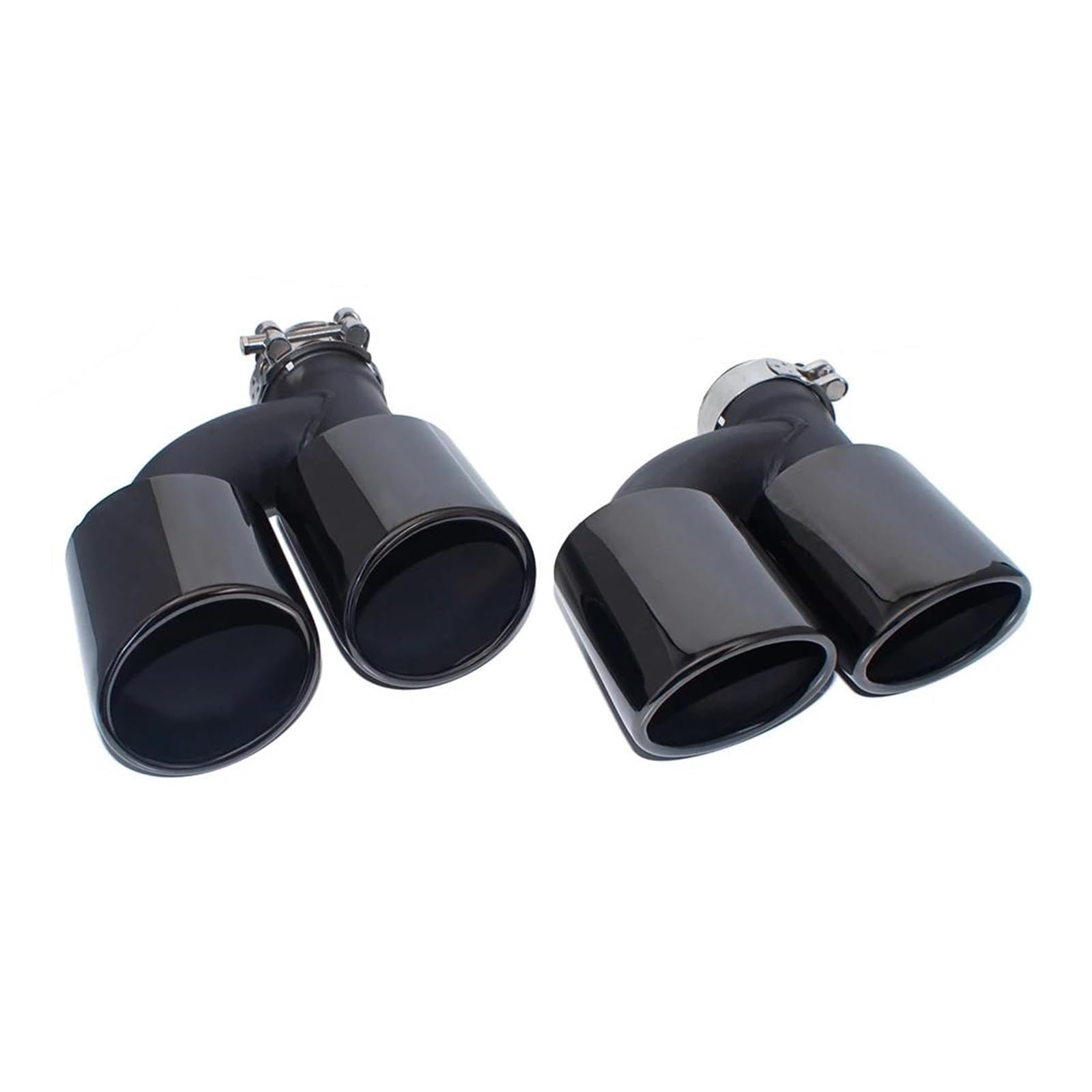 Abgasrohrleitungen Für A4 A5 A6 A7 S4 S5 S6 S7 2 Stück/Set Dual Out Edelstahl Auto-Endschalldämpferspitze 60mm Düse Autoschalldämpfer(Black) von CAVINBDZ