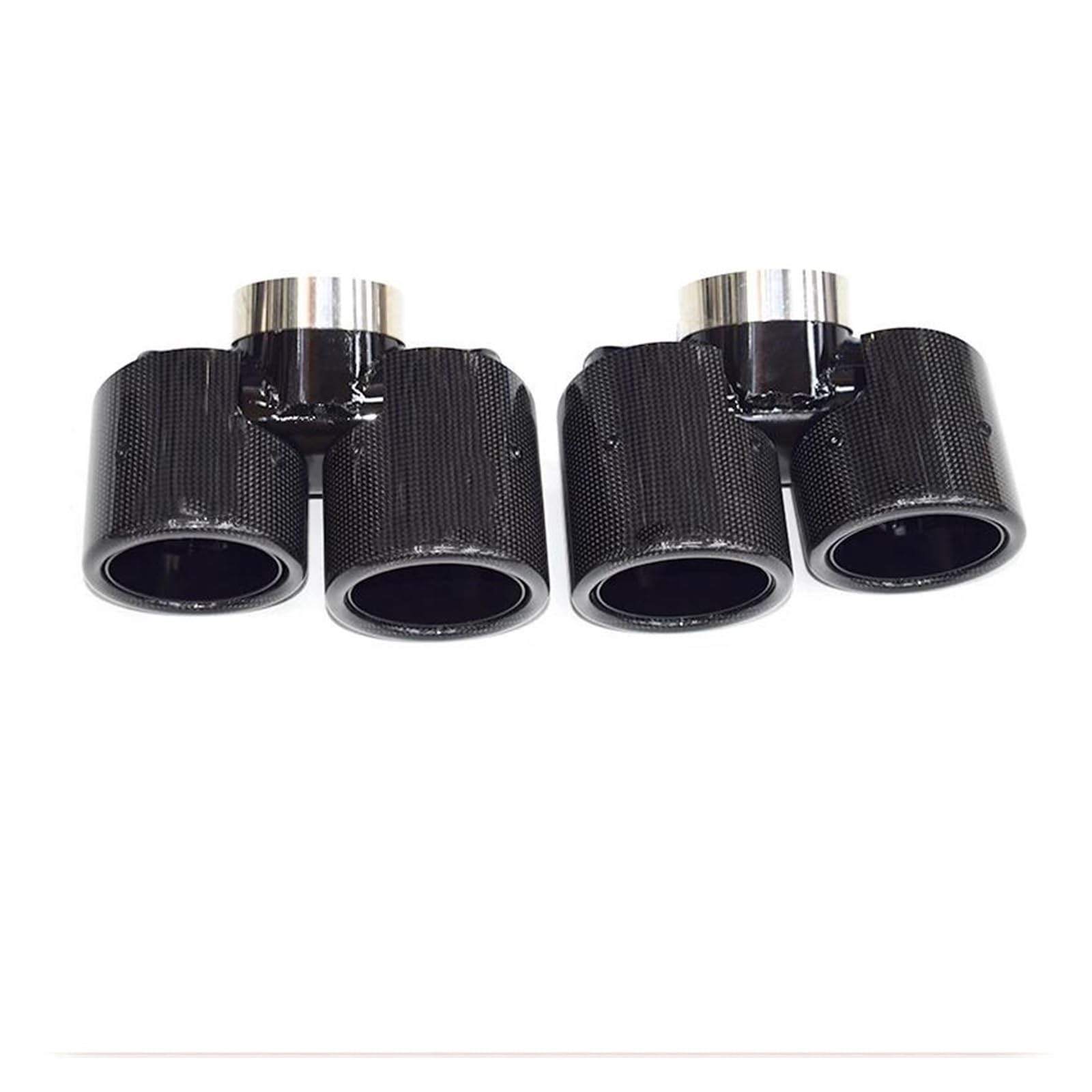 Abgasrohrleitungen Für L&and R&Over Für Defender 90 110 130 2020-2024 Auto-Endrohr Schalldämpferspitze Quad Outlet Auspuffrohr Autoschalldämpfer(Carbon Fiber 2.0T) von CAVINBDZ