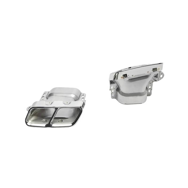 Abgasrohrleitungen Für Mercedes AMG A45 W176 CLA45 C117 2013-2018 2 Stück Vierfach-Auspuffendrohre Aus Edelstahl Autoschalldämpfer(Silber) von CAVINBDZ