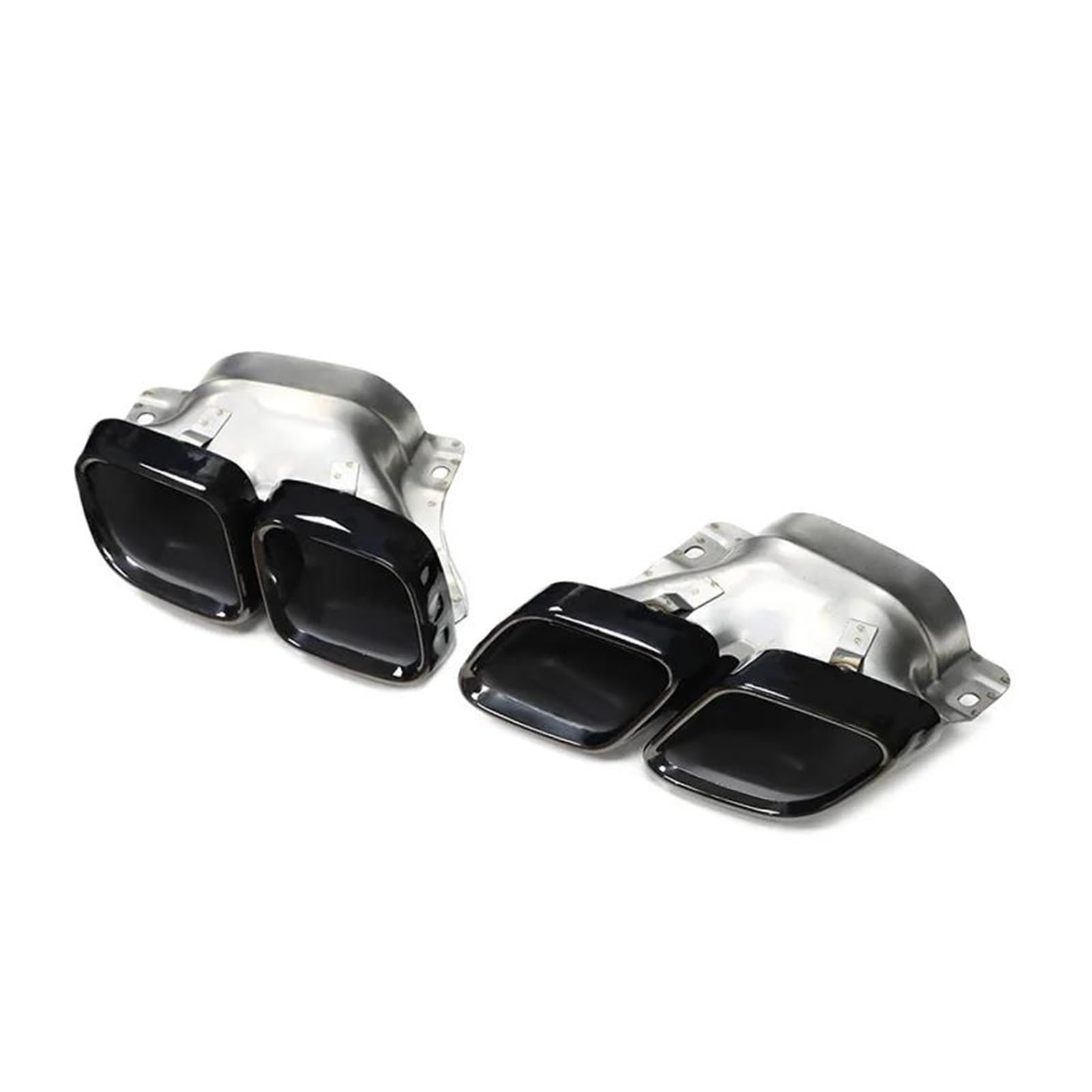 Abgasrohrleitungen Für Mercedes Für Benz C63 W206 S206 2022 2023 Auto Edelstahl Quad Auspuffblenden Schalldämpfer Endrohrdüse Autoschalldämpfer(Black) von CAVINBDZ