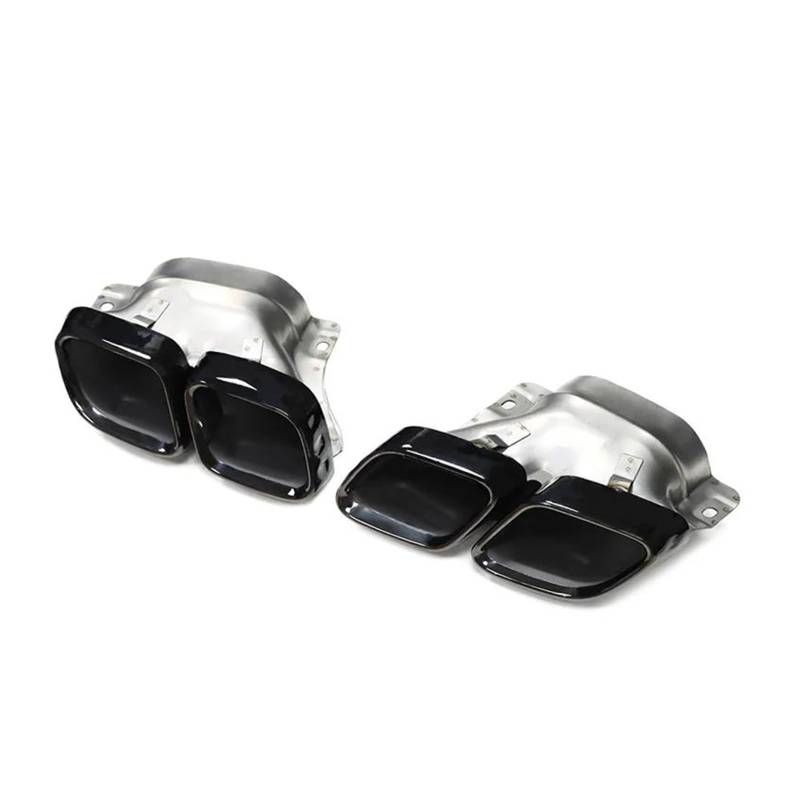 Abgasrohrleitungen Für Mercedes Für Benz C63 W206 S206 2022 2023 Auto Edelstahl Quad Auspuffblenden Schalldämpfer Endrohrdüse Autoschalldämpfer(Black) von CAVINBDZ