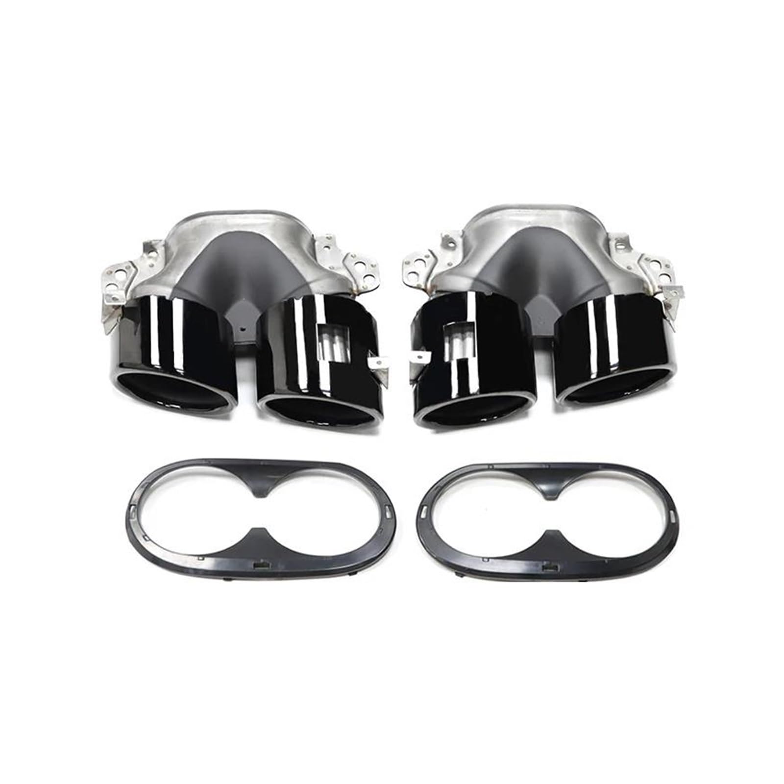 Abgasrohrleitungen Für Mercedes Für Benz GLB180 GLB200 GLB220 GLB A35 Auto Edelstahl Heckauspuff Stoßstange Vier Auslass Schalldämpfer Endrohr Autoschalldämpfer(Black) von CAVINBDZ