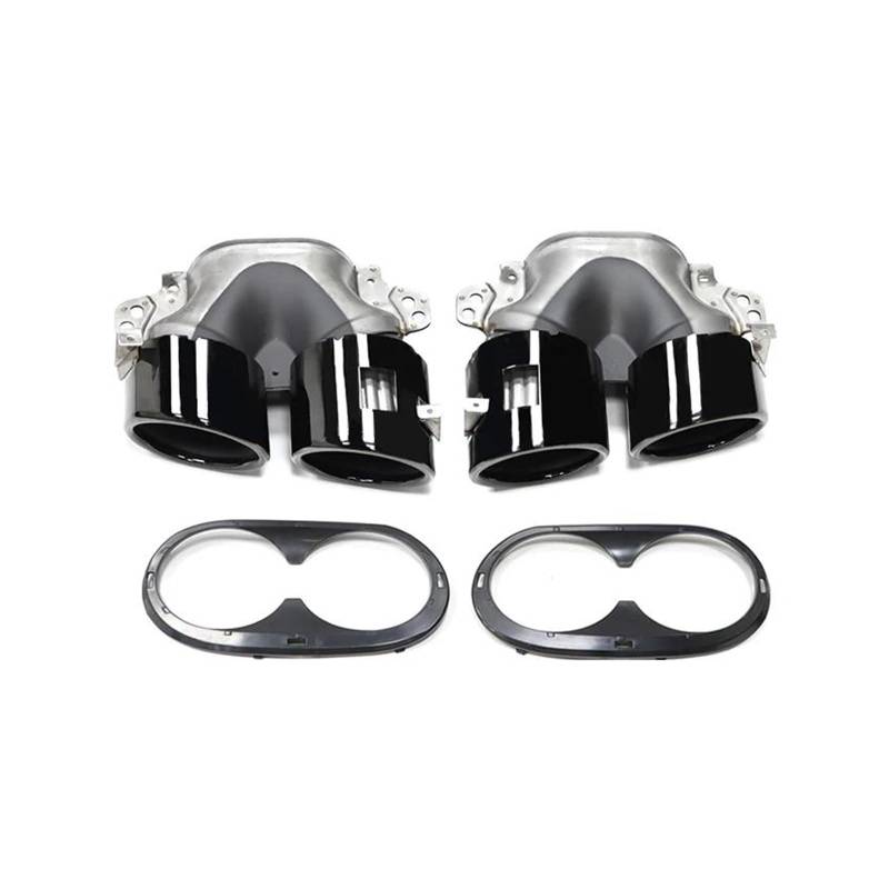 Abgasrohrleitungen Für Mercedes Für Benz GLB180 GLB200 GLB220 GLB A35 Auto Edelstahl Heckauspuff Stoßstange Vier Auslass Schalldämpfer Endrohr Autoschalldämpfer(Black) von CAVINBDZ
