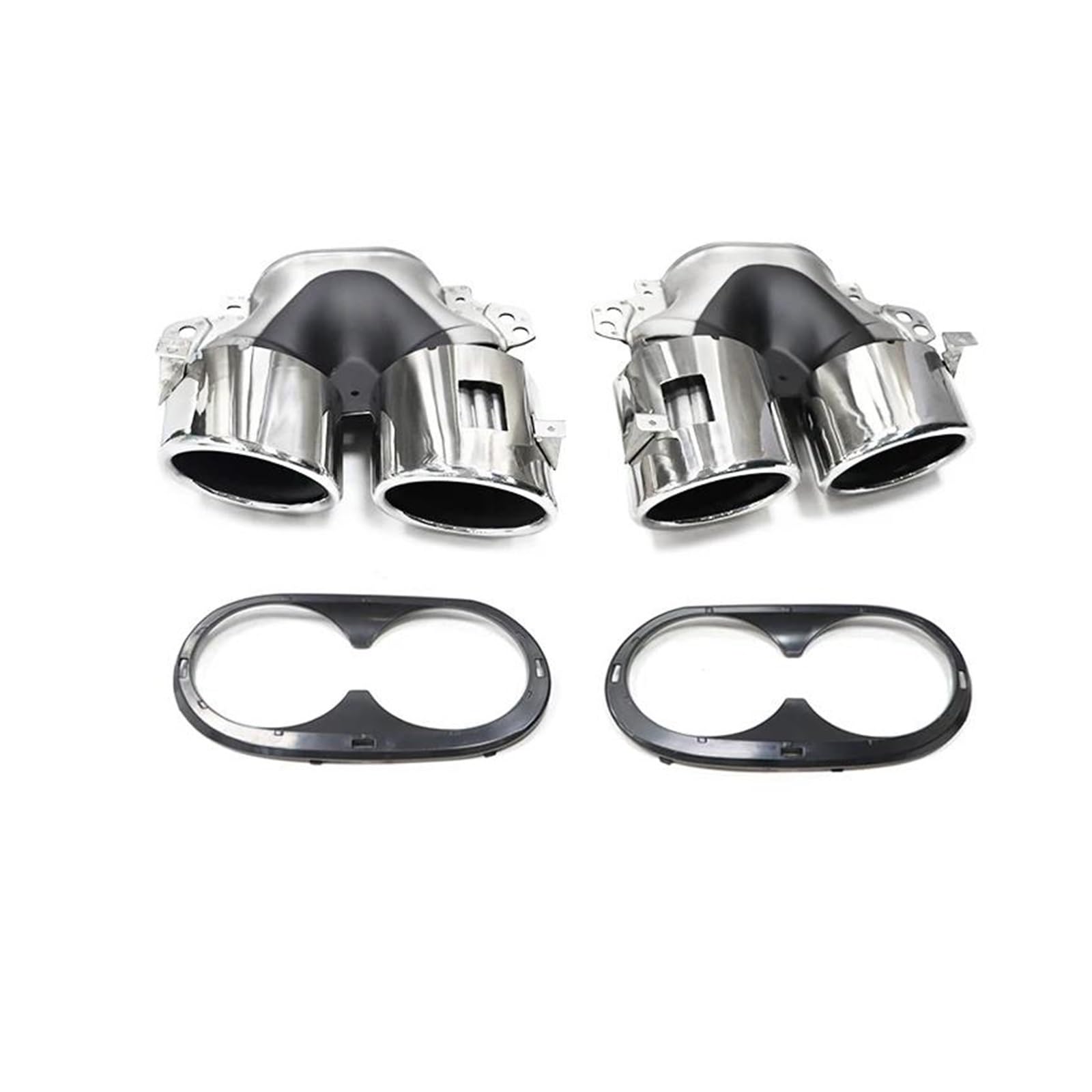 Abgasrohrleitungen Für Mercedes Für Benz GLB180 GLB200 GLB220 GLB A35 Auto Edelstahl Heckauspuff Stoßstange Vier Auslass Schalldämpfer Endrohr Autoschalldämpfer(Silber) von CAVINBDZ
