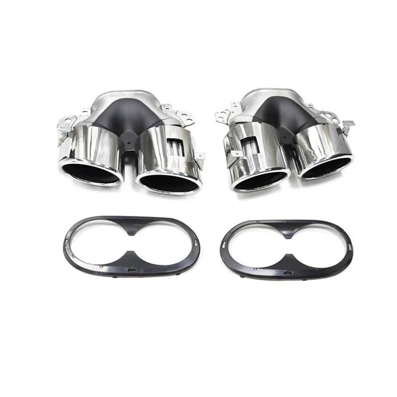 Abgasrohrleitungen Für Mercedes Für Benz GLB180 GLB200 GLB220 GLB A35 Auto Edelstahl Heckauspuff Stoßstange Vier Auslass Schalldämpfer Endrohr Autoschalldämpfer(Silber) von CAVINBDZ