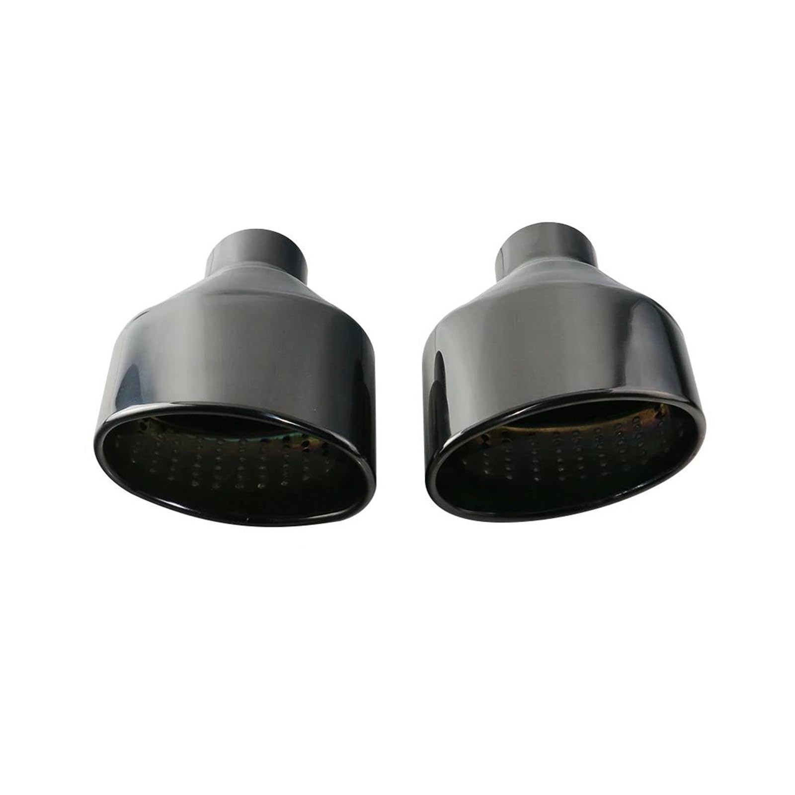 Abgasrohrleitungen Für RS3 RS4 RS5 A4 A5 A6 1 Paar Edelstahl-Auspuffendrohre Auto 2,5 Zoll Ovales Schräges Schalldämpfer-Endrohr Autoschalldämpfer(Black) von CAVINBDZ