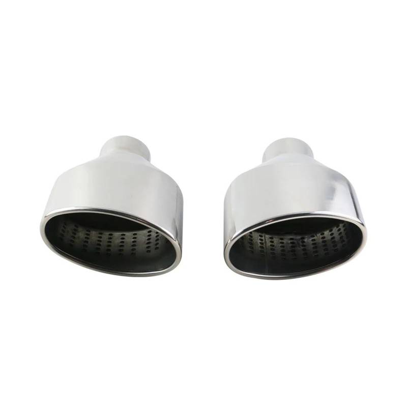 Abgasrohrleitungen Für RS3 RS4 RS5 A4 A5 A6 1 Paar Edelstahl-Auspuffendrohre Universal Auto 2,5 Zoll Ovales Schräges Schalldämpfer-Endrohr Autoschalldämpfer(Silber) von CAVINBDZ