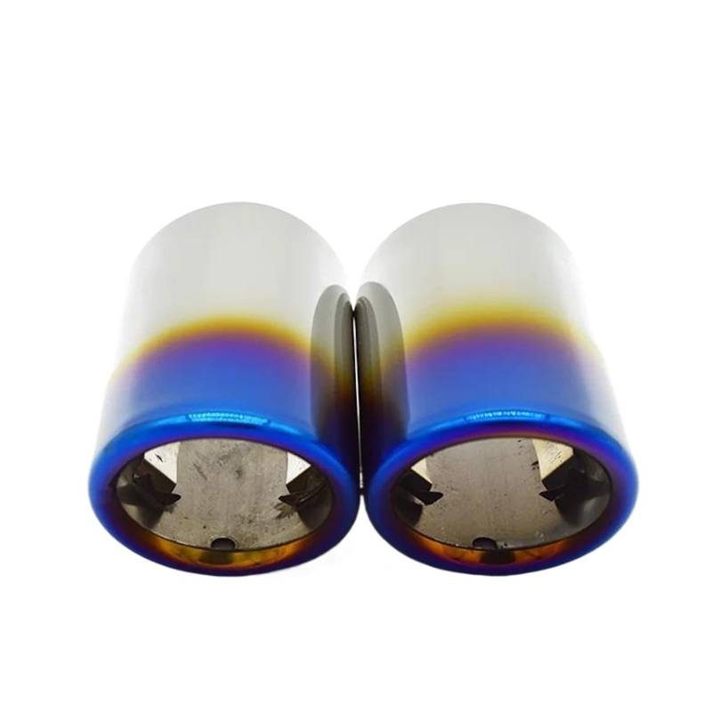 Abgasrohrleitungen Für VW Für Polo Für Bora Für Golf 6 7 Mk6 Mk7 Für Jetta Für S&cirocco 1.4T 2 Stück Auto-Auspuffendrohr-Abdeckung Autoschalldämpfer(Blue) von CAVINBDZ