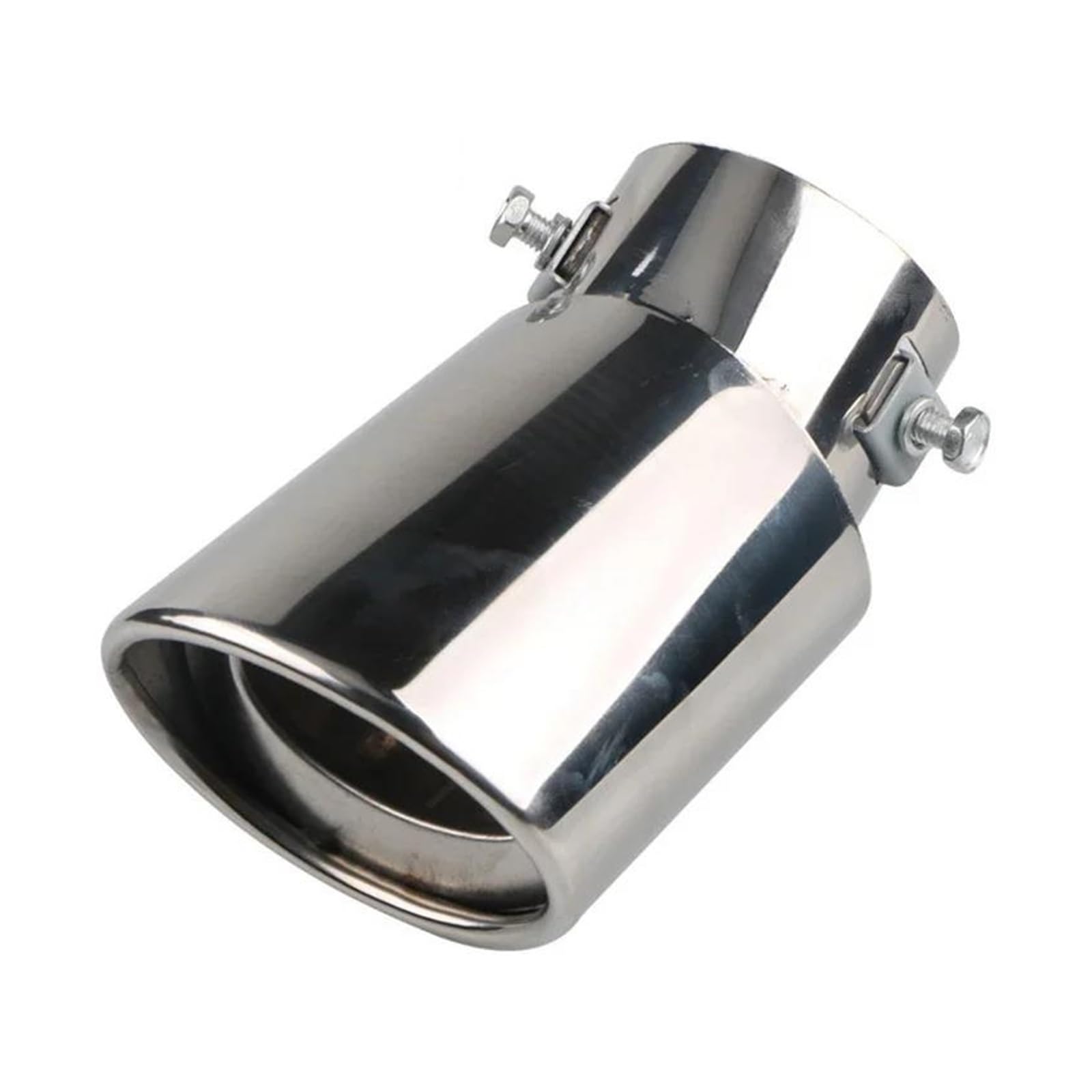 Abgasrohrleitungen Universal-Auspuffschalldämpfer Aus Edelstahl Rund 63mm Auspuffendrohr Für Autos Einzelauslasshals Autoschalldämpfer(B Curved) von CAVINBDZ