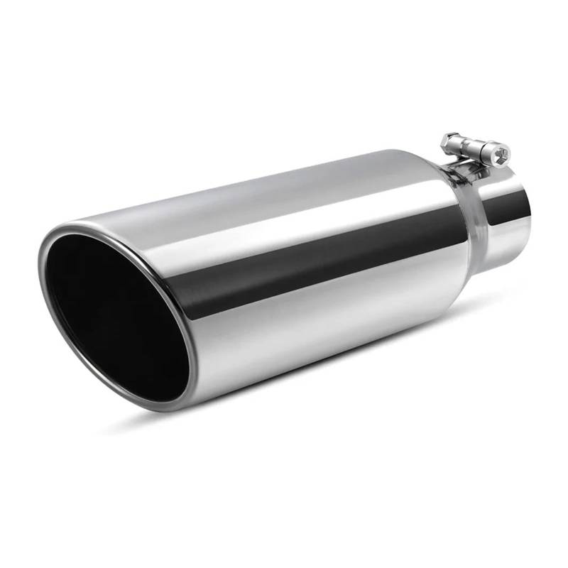 Abgasrohrleitungen Universal-Auspuffspitze Für 2,5-Zoll-Außenendrohr 2,5-Einlass-Auspuffspitzen 2,5 Bis 4 Zoll Auspuffspitze 12 Zoll Lang Edelstahl Autoschalldämpfer(Silber) von CAVINBDZ