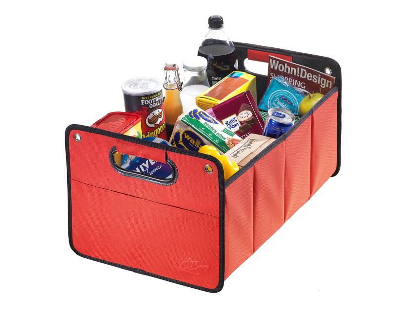 CB Präsentwerbung GmbH Kofferraumtasche aus Polyester mit stabilem Boden (rot neutral) - Klappbox Kofferraumbox Faltbox Organizer Autobox Tasche Auto Kofferraum Zubehör von Vstarner