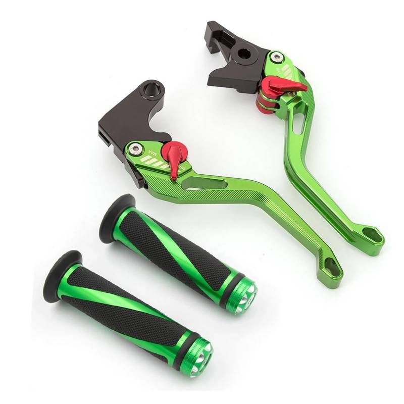 Motorradzubehör CNC Kurzlenker Einstellbare Bremskupplungshebel Für MT-07 MT 07 MT07 FZ07 FZ 07 FZ-07 2014-2021 Kupplungshebel Bremshebel Kupplung(Green Levers-Grips) von CBCZTLLMVG