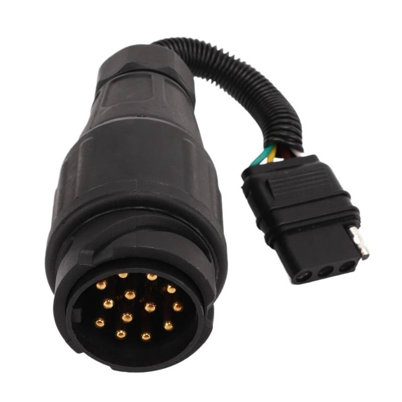 Anhänger-Umrüststecker, Anhängerstecker-Adapter, EU 13-Wege-Rundstecker auf US 4-Wege-Flachstecker, Anhänger-Stecker-Konverter, Umrüststecker for Wohnmobile von CBGKITXO